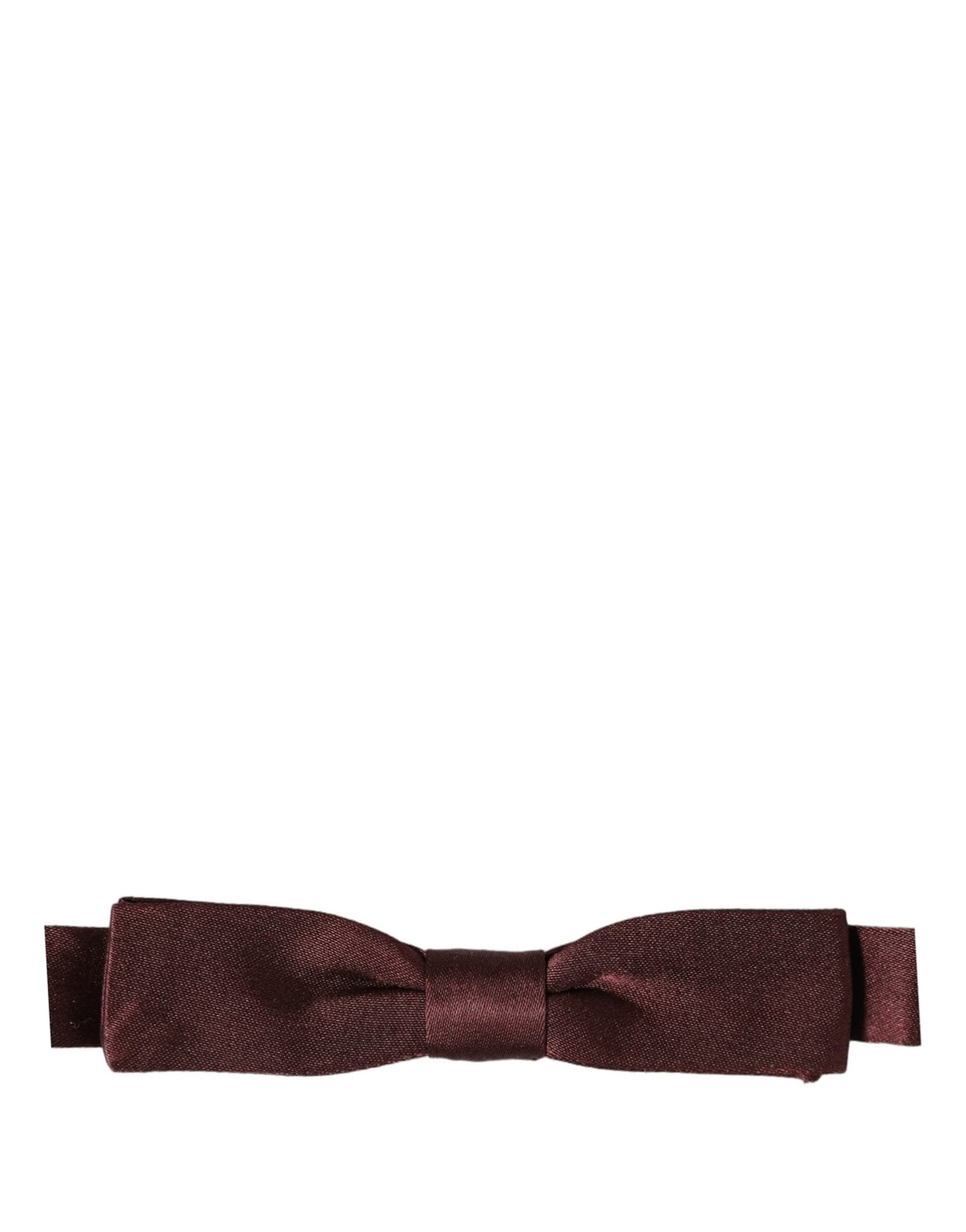 Dolce & Gabbana Men Brown 100% Silk Adjustable Neck Papillon Bow Tie - 2