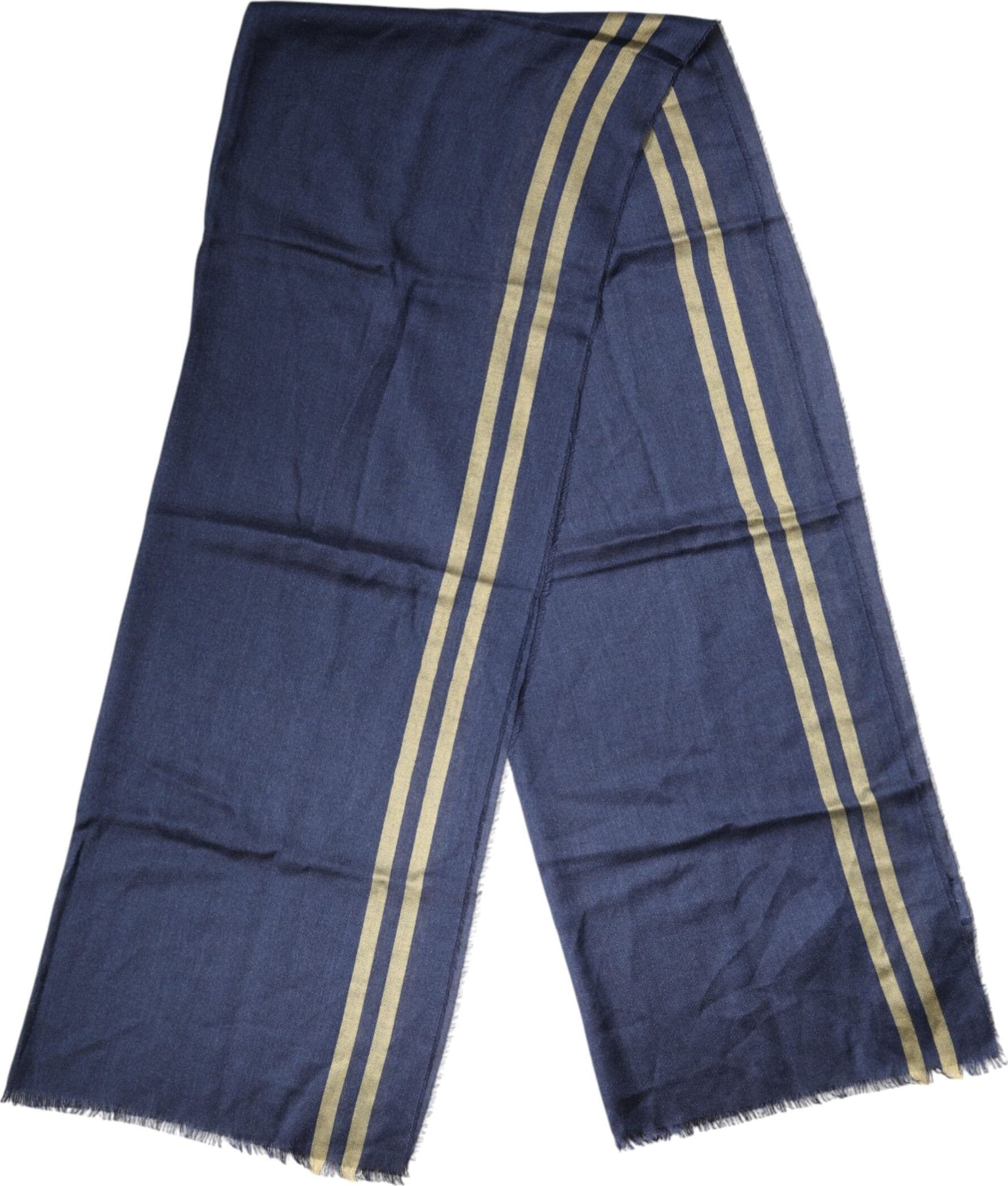 Dolce & Gabbana Blue Cashmere Neck Wrap Shawl Fringes Scarf - 2