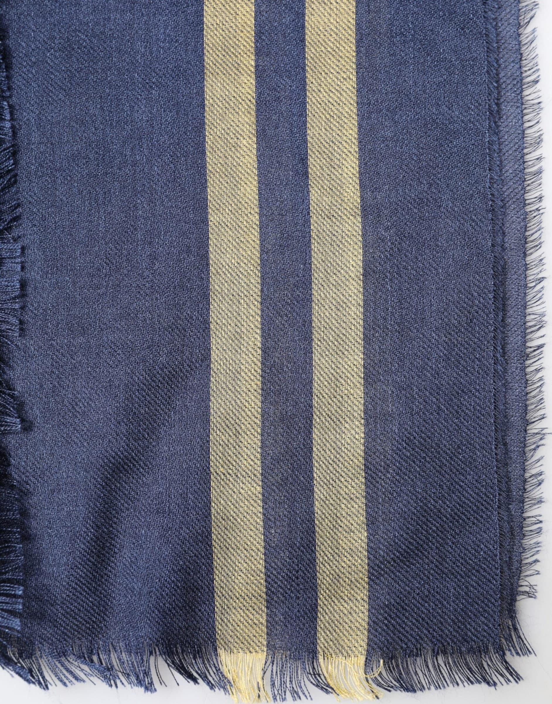 Dolce & Gabbana Blue Cashmere Neck Wrap Shawl Fringes Scarf - 3