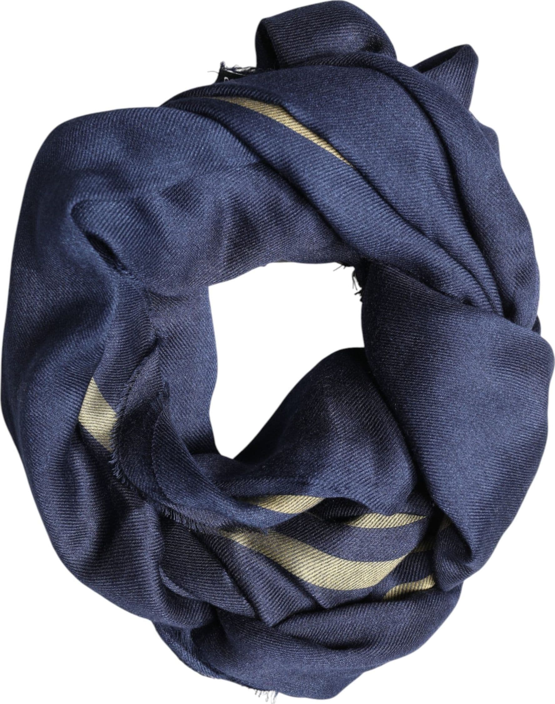 Dolce & Gabbana Blue Cashmere Neck Wrap Shawl Fringes Scarf - 4