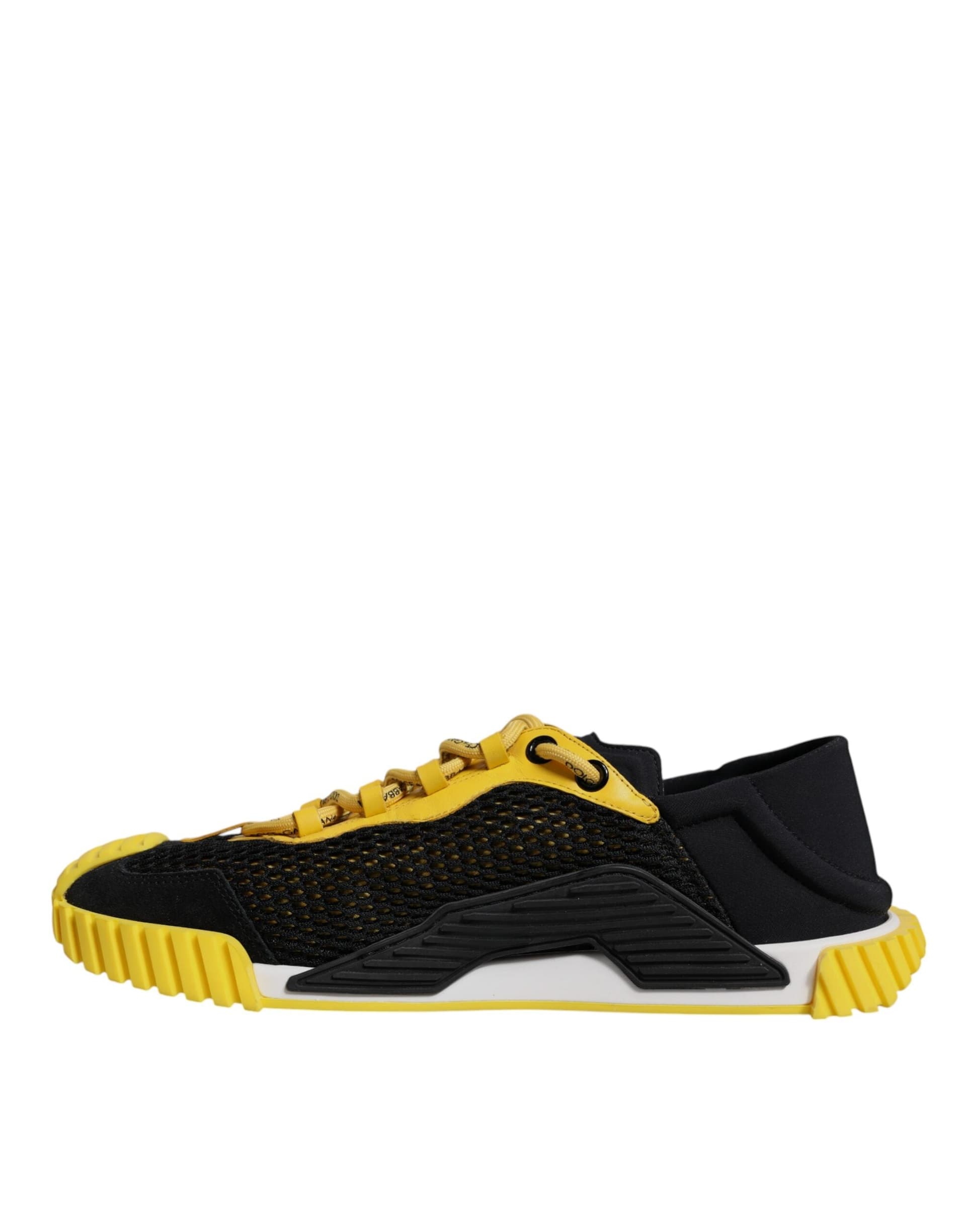 Dolce & Gabbana Black Yellow Low Top NS1 Sneakers Shoes - 4