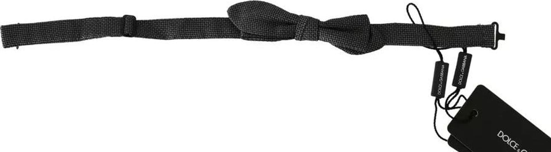 Dolce & Gabbana Gray Silk Patterned Mens Necktie Bow Tie - 3