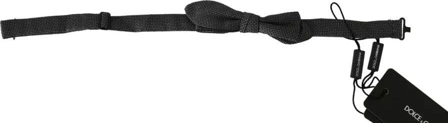Dolce & Gabbana Gray Silk Patterned Mens Necktie Bow Tie - 3