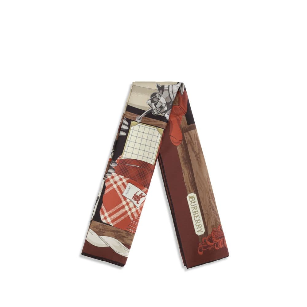 Burberry Brown Silk Scarf - 2