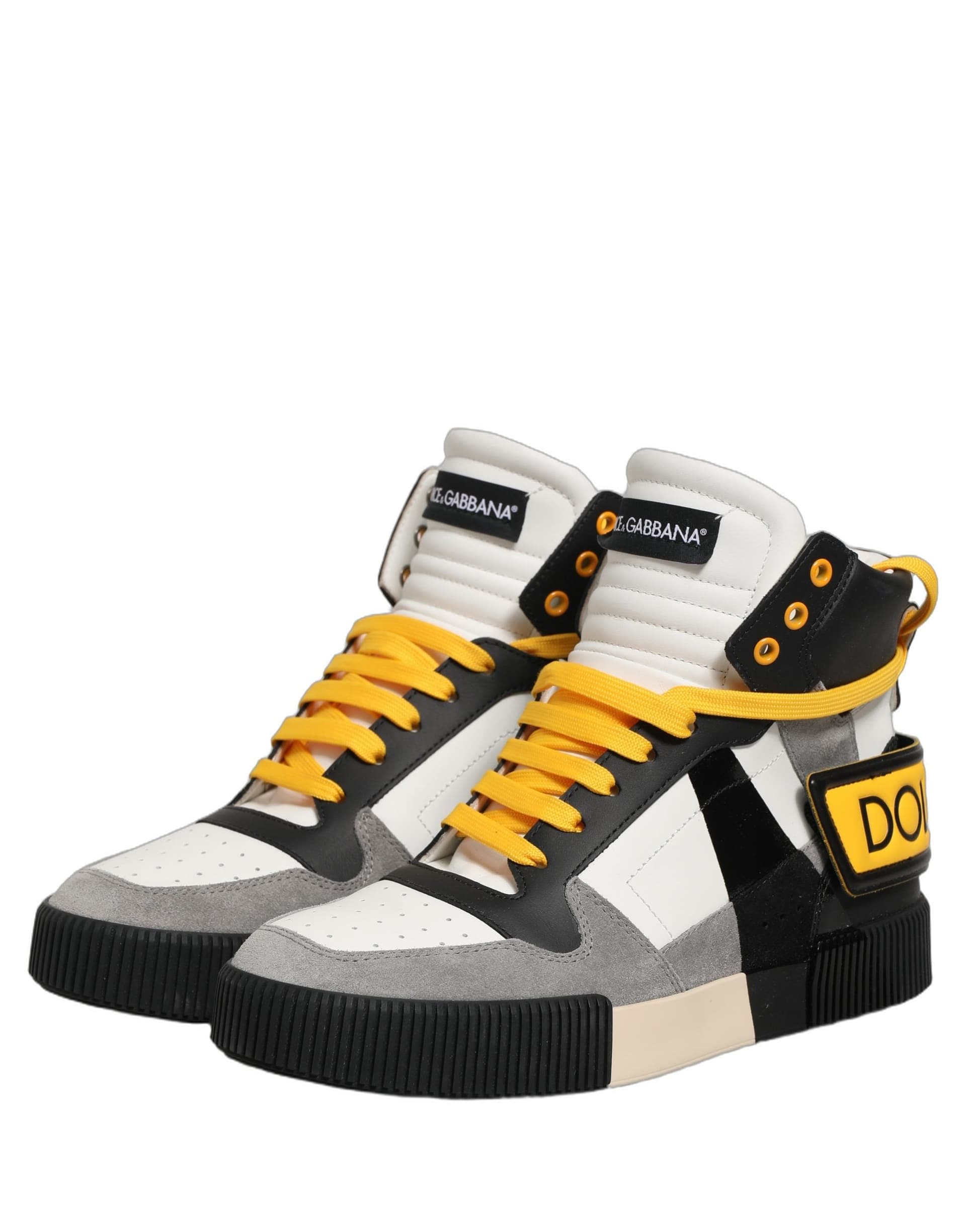 Dolce & Gabbana Multicolor Leather High Top Sneakers Shoes - 4