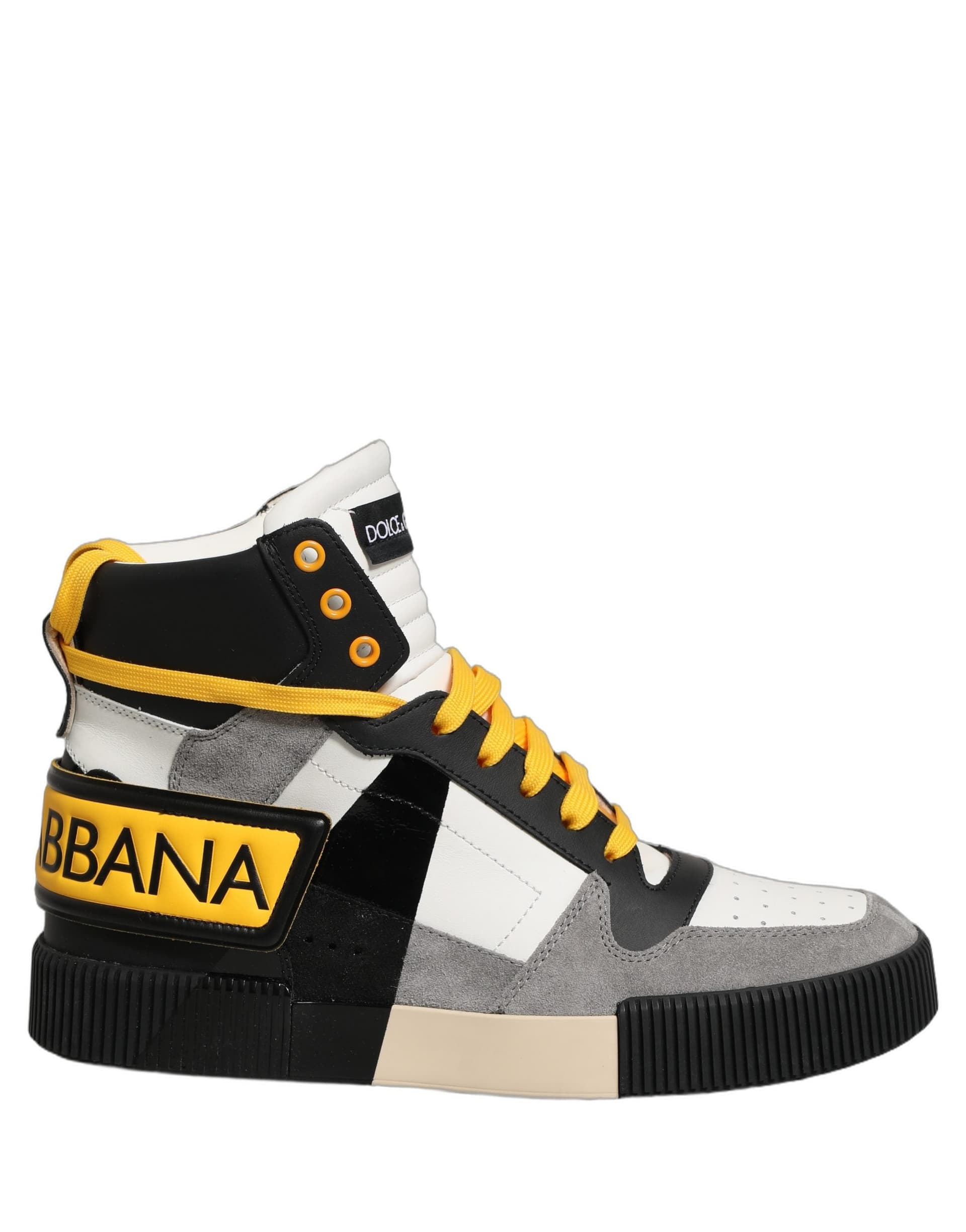 Dolce & Gabbana Multicolor Leather High Top Sneakers Shoes - 7