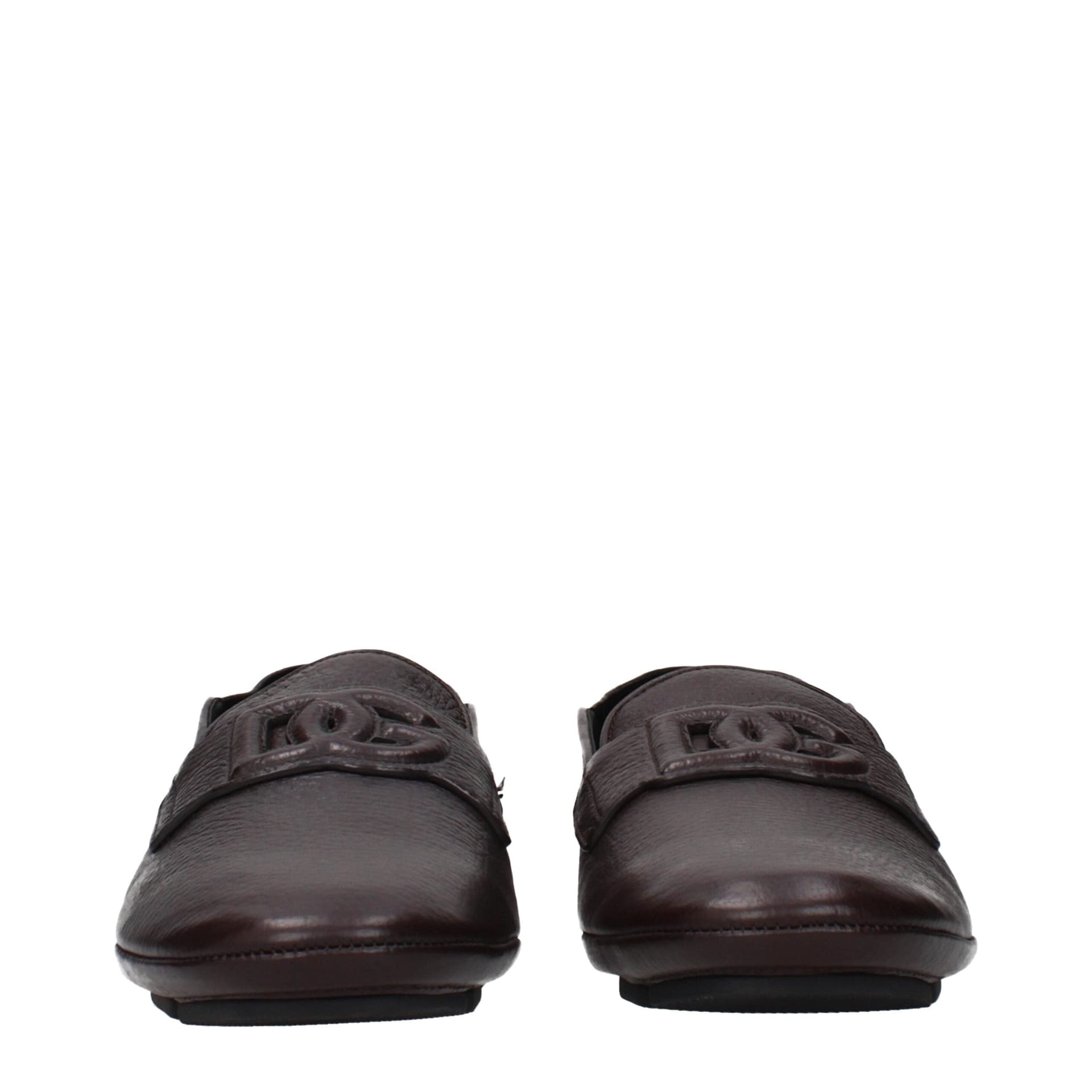 Dolce & Gabbana Brown Leather Slip-On Loafers - 3