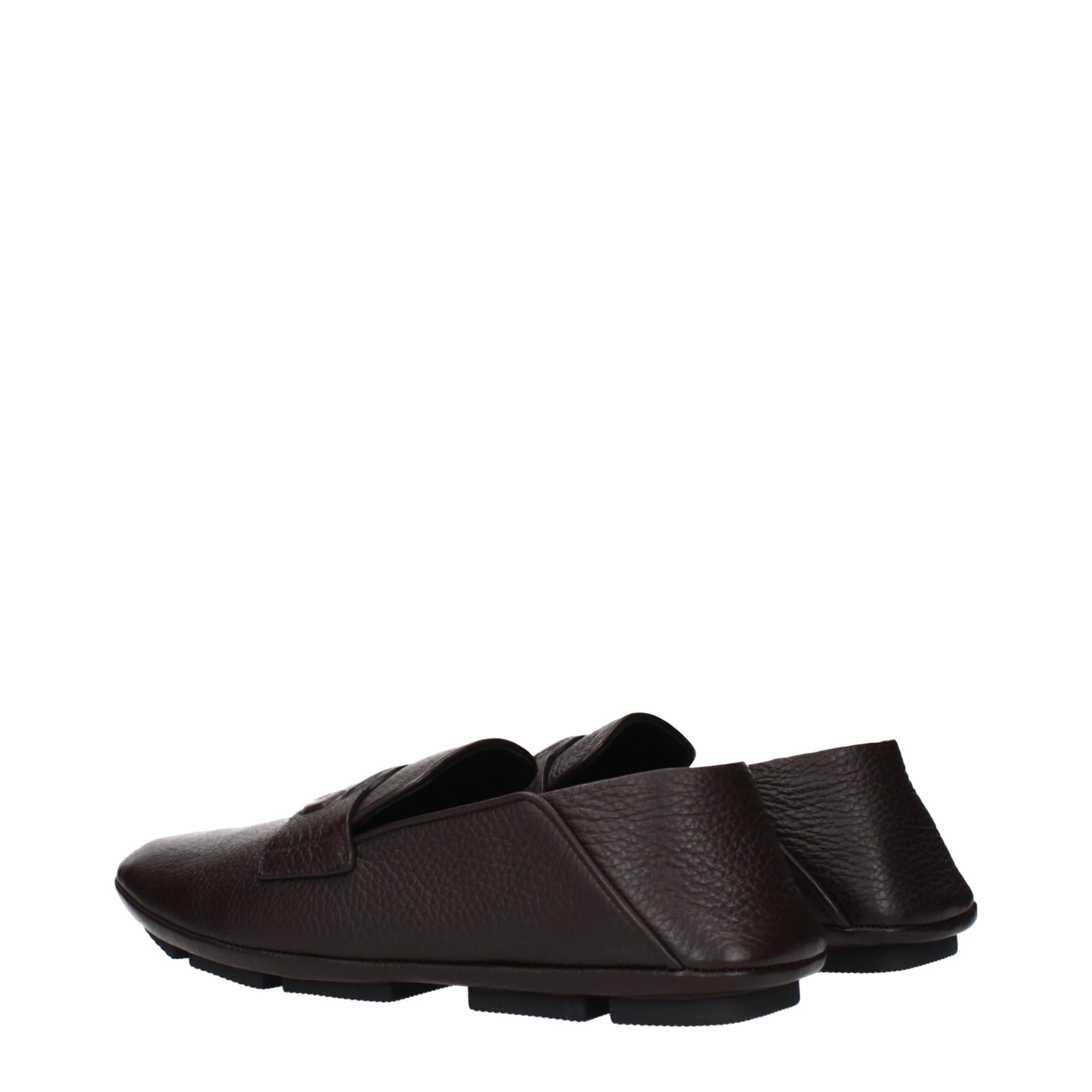 Dolce & Gabbana Brown Leather Slip-On Loafers - 4