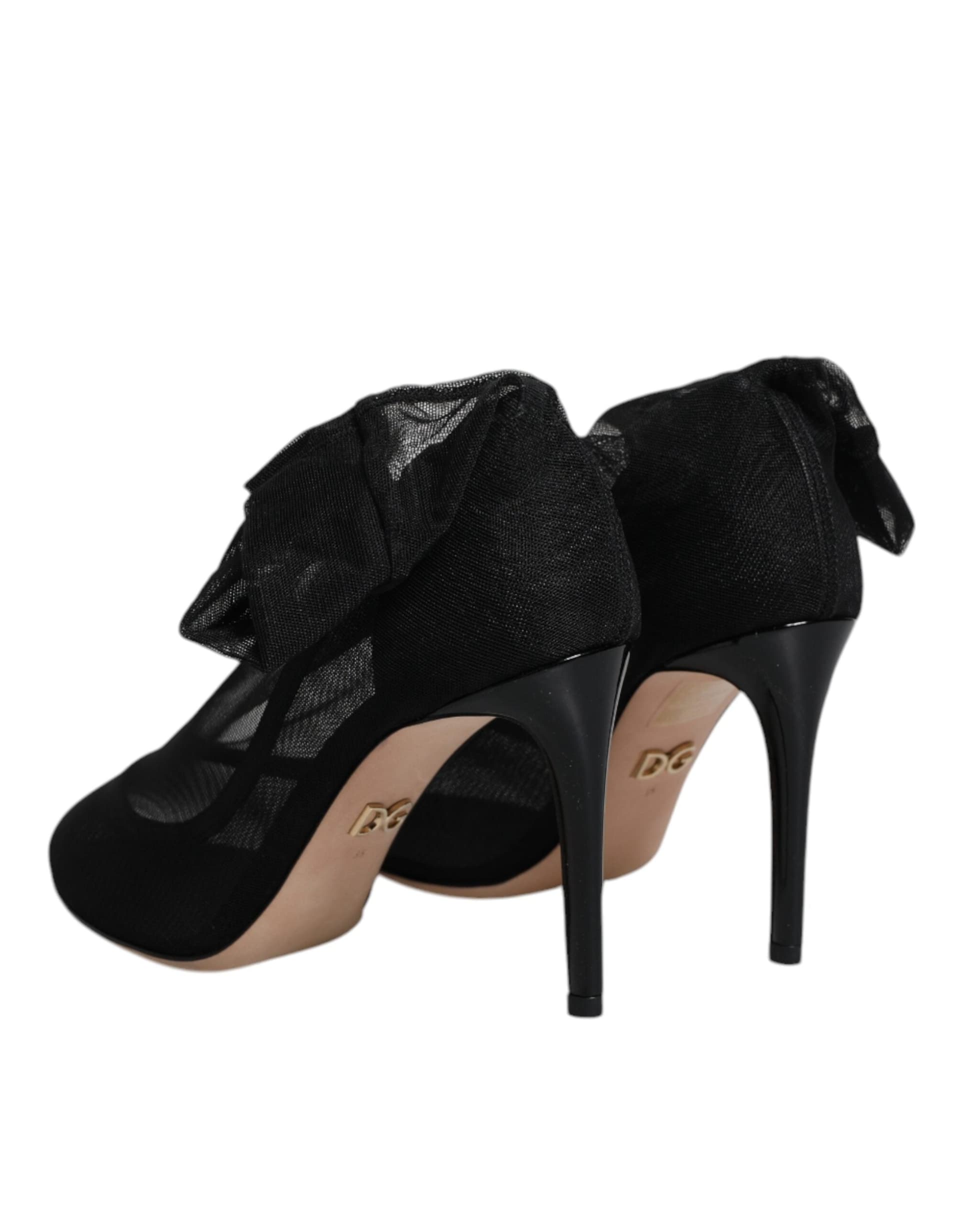 Dolce & Gabbana Black Nylon Mesh Sock Style Boots Shoes - 4