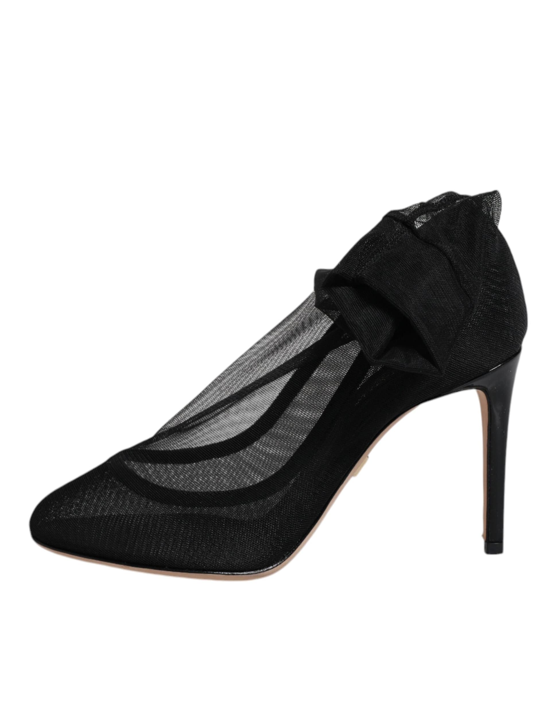 Dolce & Gabbana Black Nylon Mesh Sock Style Boots Shoes - 5
