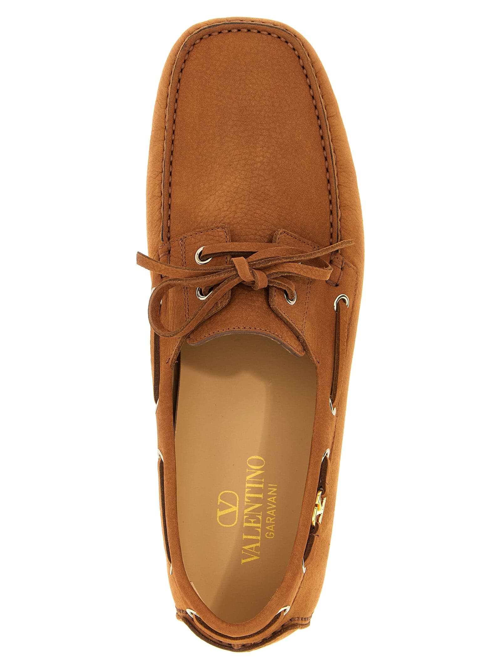 Valentino Garavani Brown Calfskin Slip-On Loafers - 4