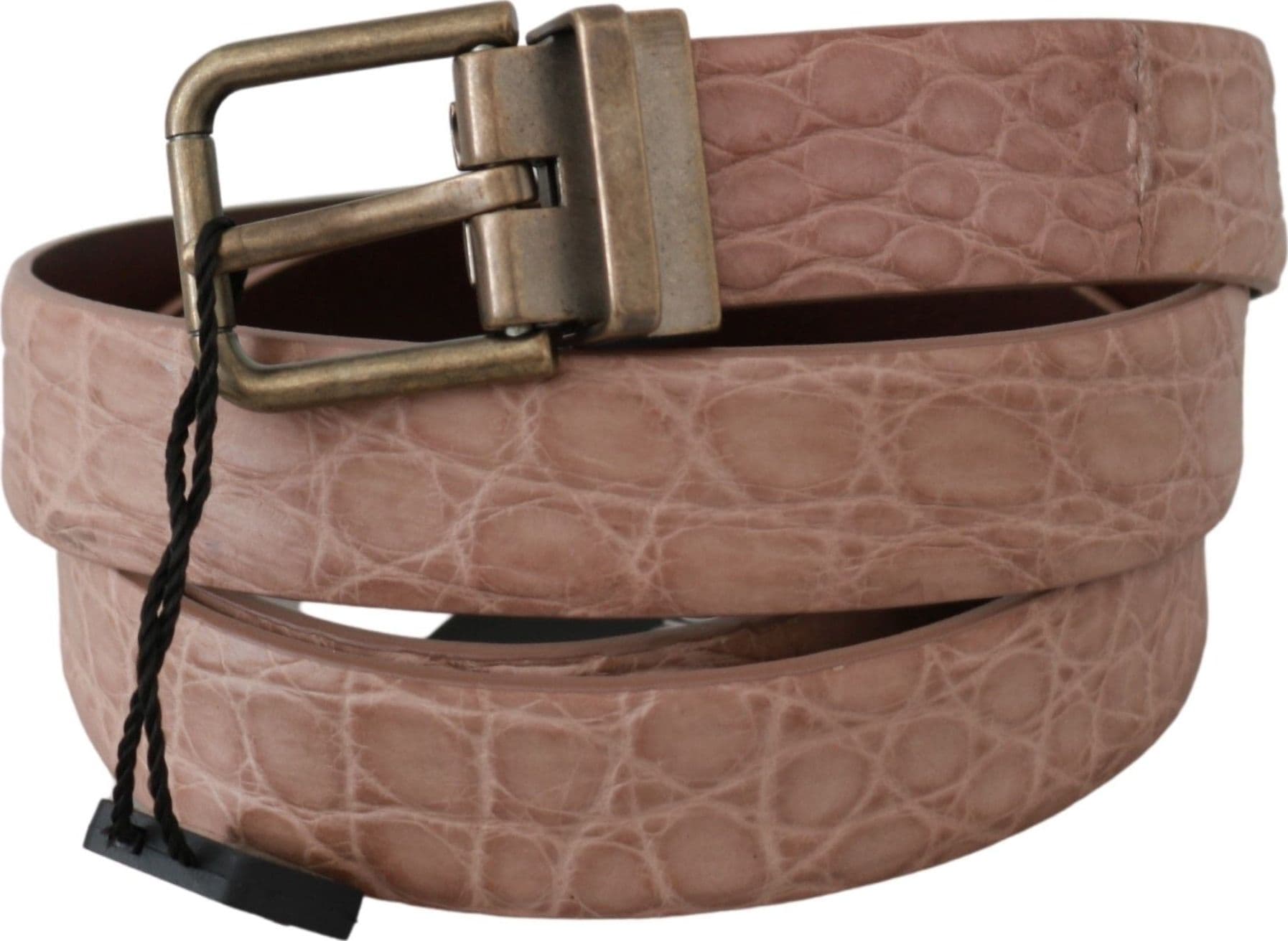 Dolce & Gabbana Beige Exotic Skin Gold Buckle Leather Belt - 2
