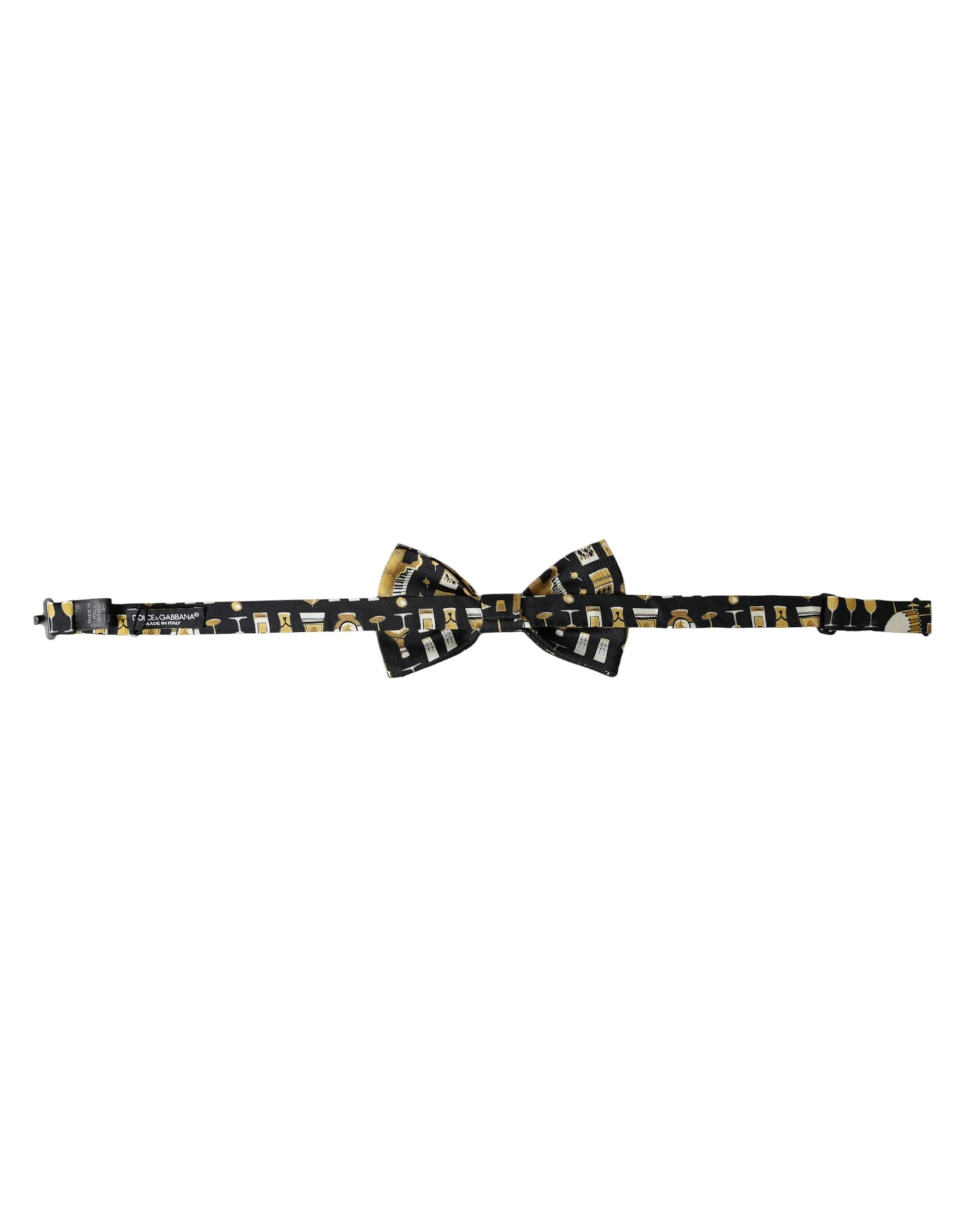 Dolce & Gabbana Black Silk Cocktail Adjustable Neck Men Bow Tie - 4