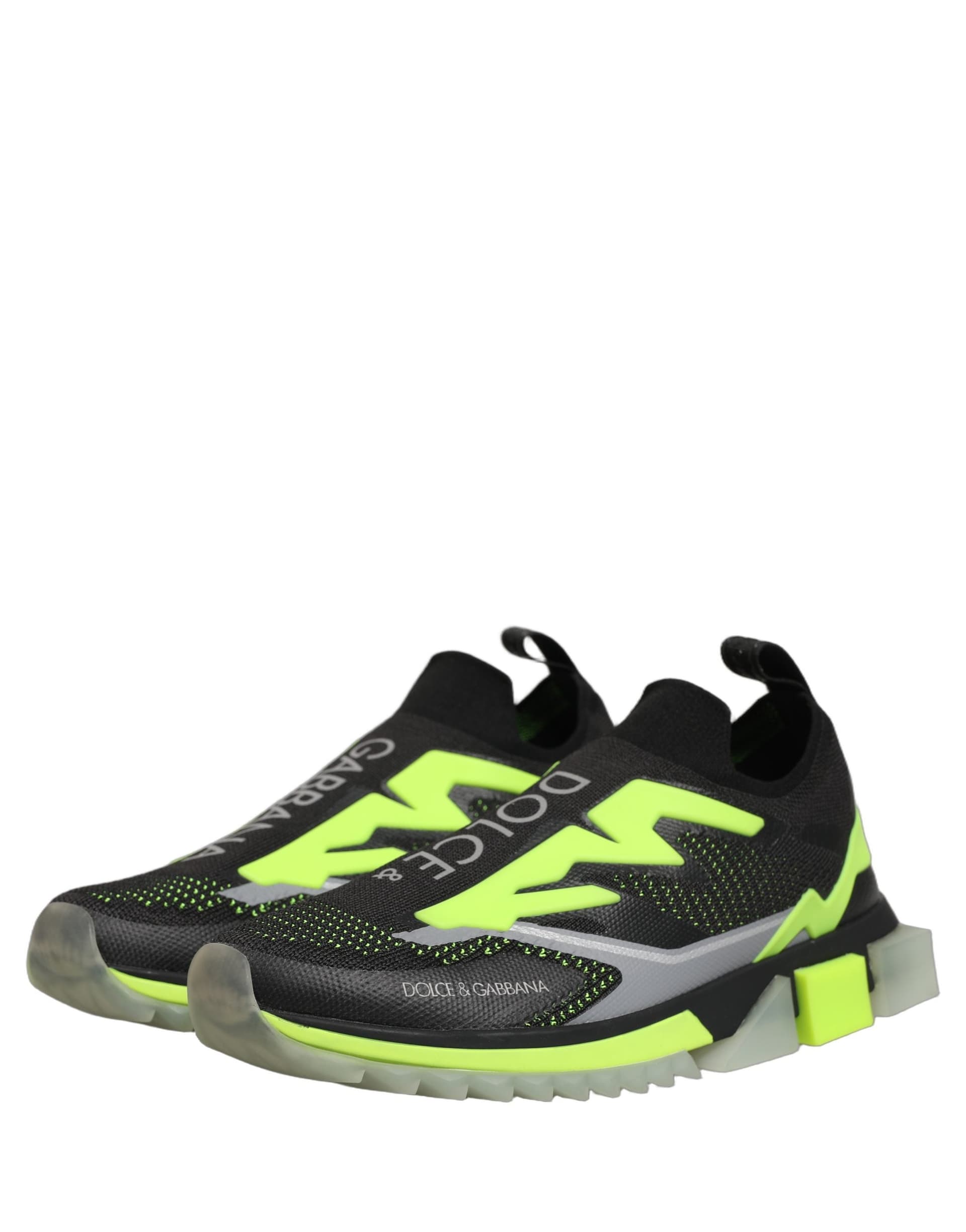 Dolce & Gabbana Black Green Sorrento Low Top Sneakers Shoes - 4
