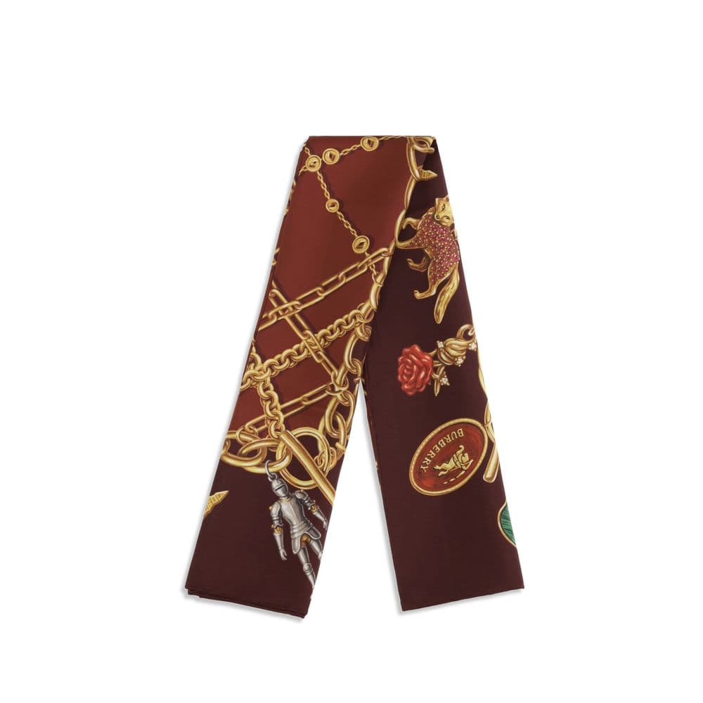 Burberry Bordeaux Silk Scarf - 2