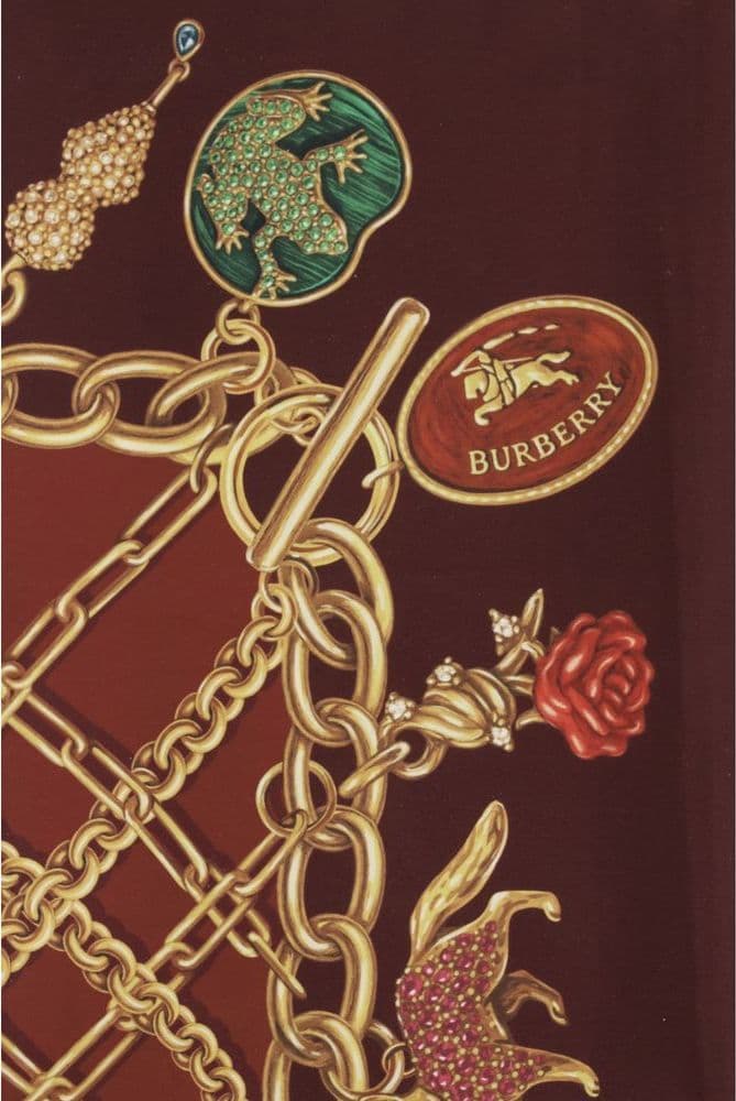 Burberry Bordeaux Silk Scarf - 3