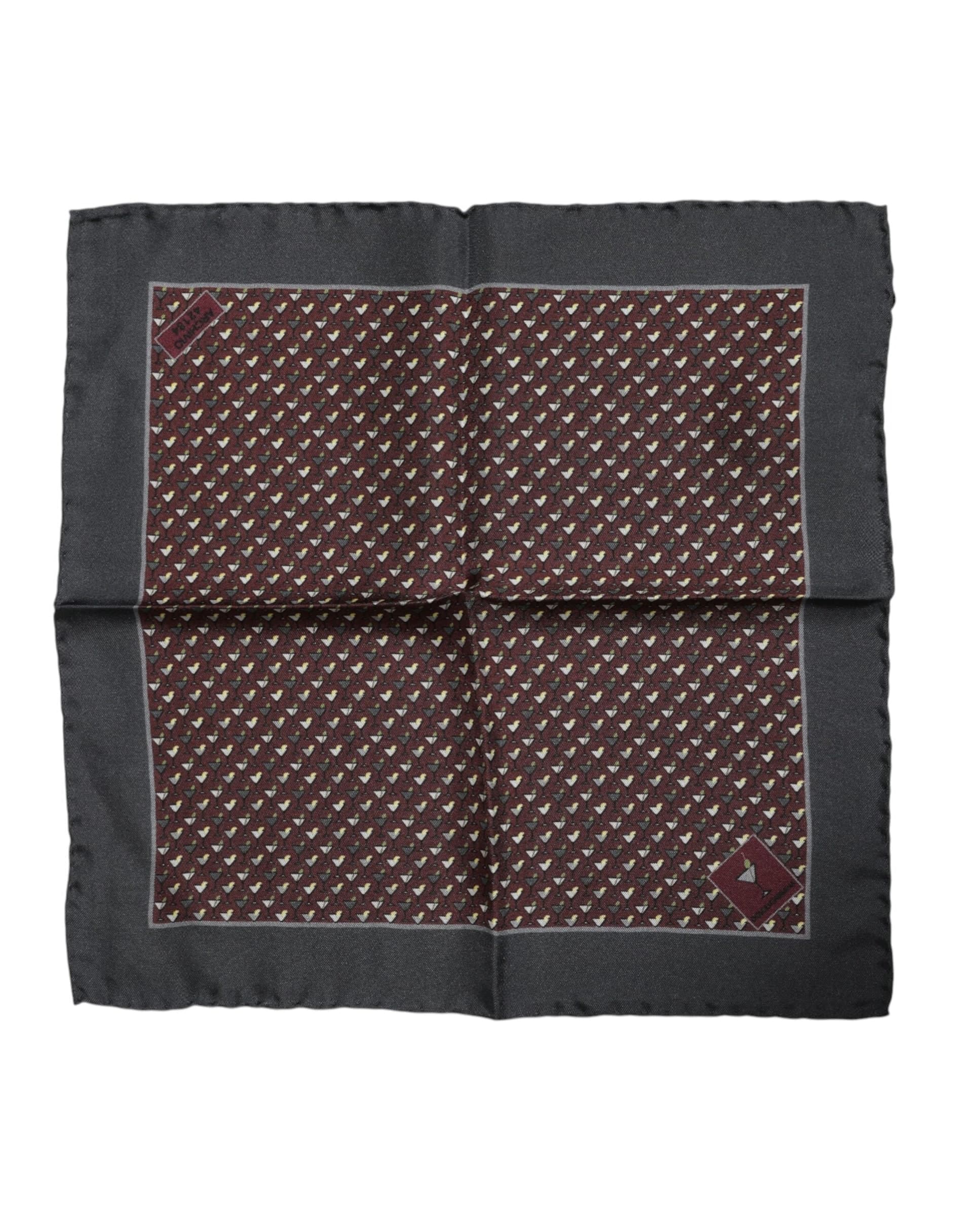 Dolce & Gabbana Maroon Cocktail Silk Square Foulard Scarf - 2