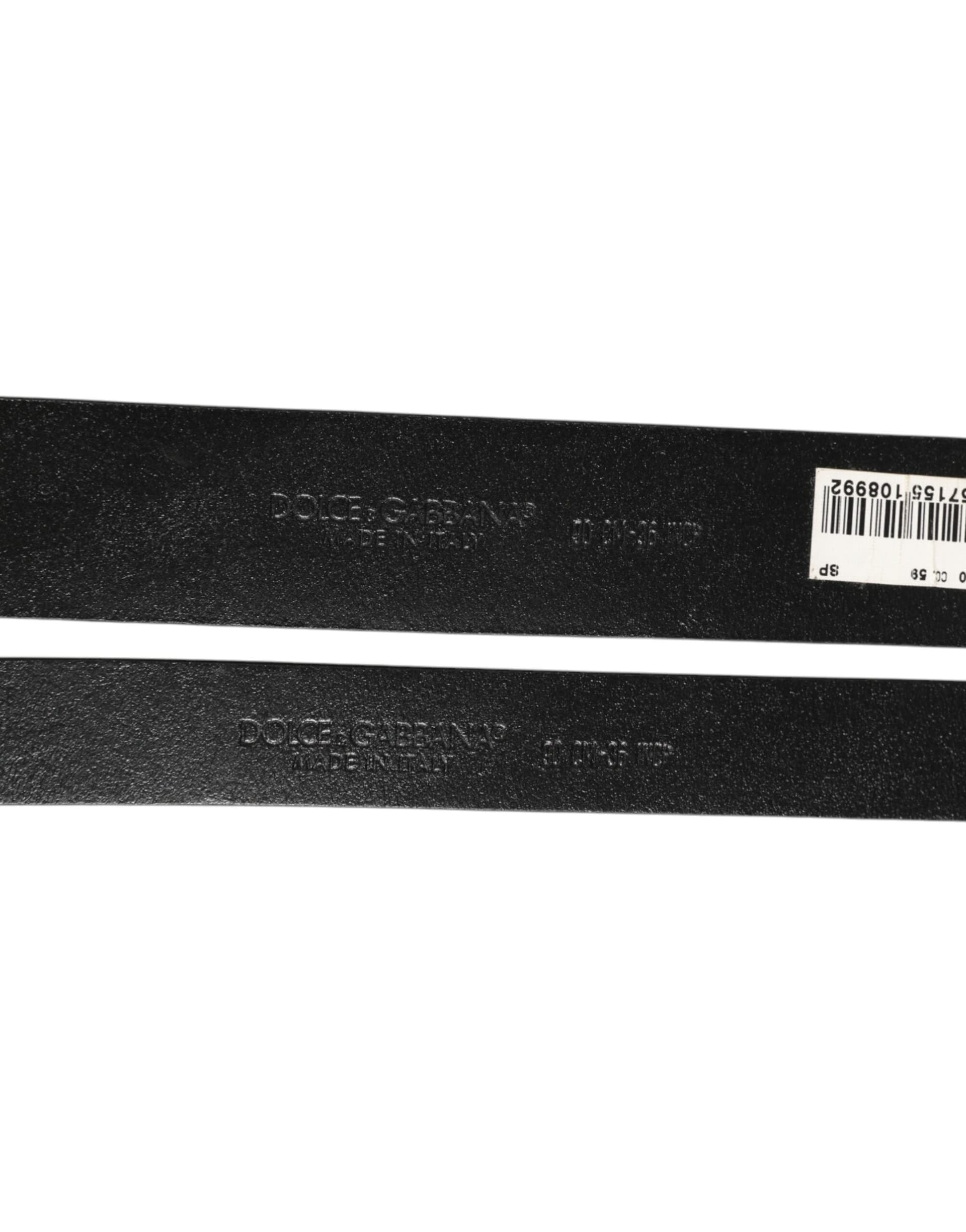 Dolce & Gabbana Black Double Strap Leather Silver Buckle Belt - 4