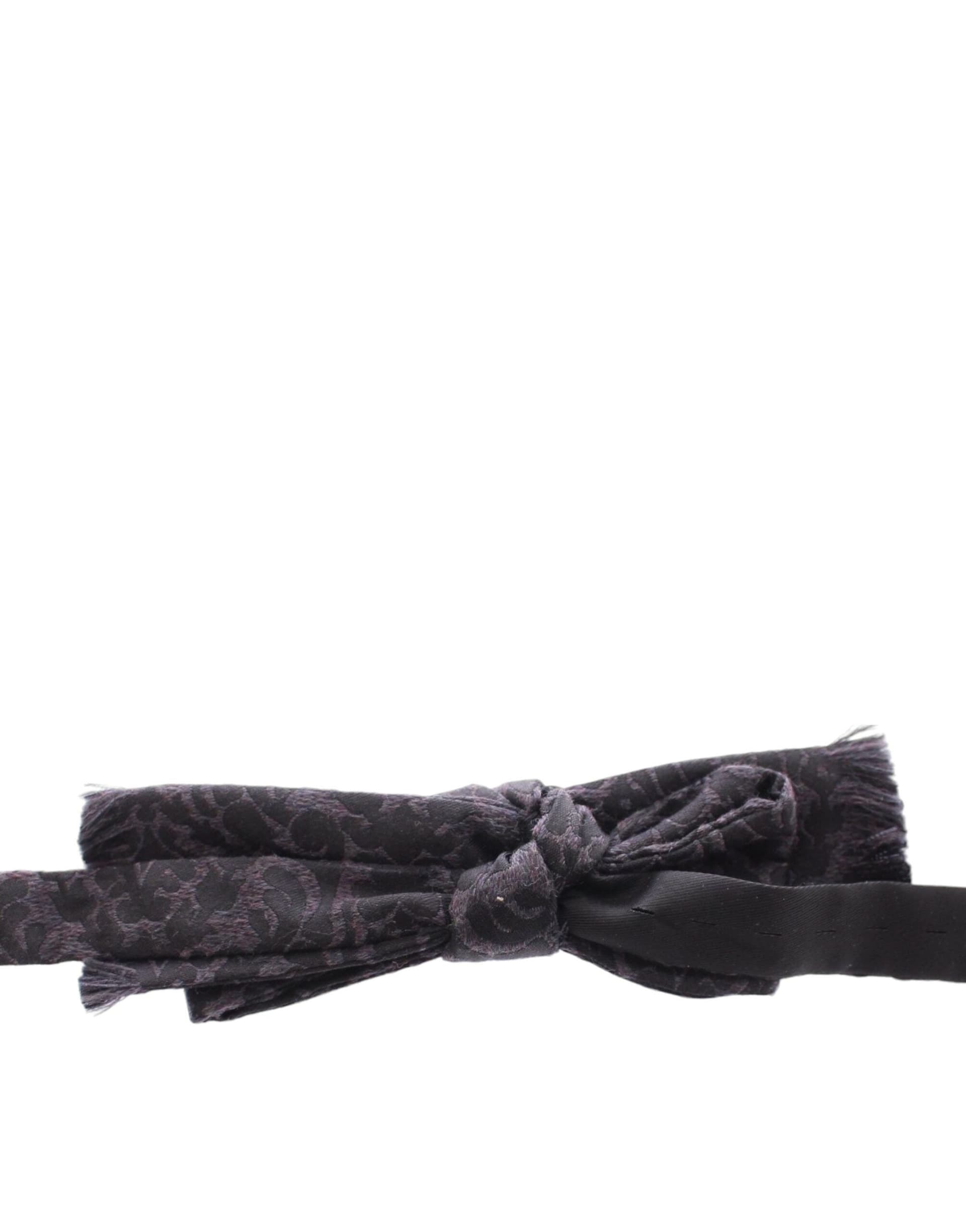 Dolce & Gabbana Gray Black Wool Bow Tie - 5