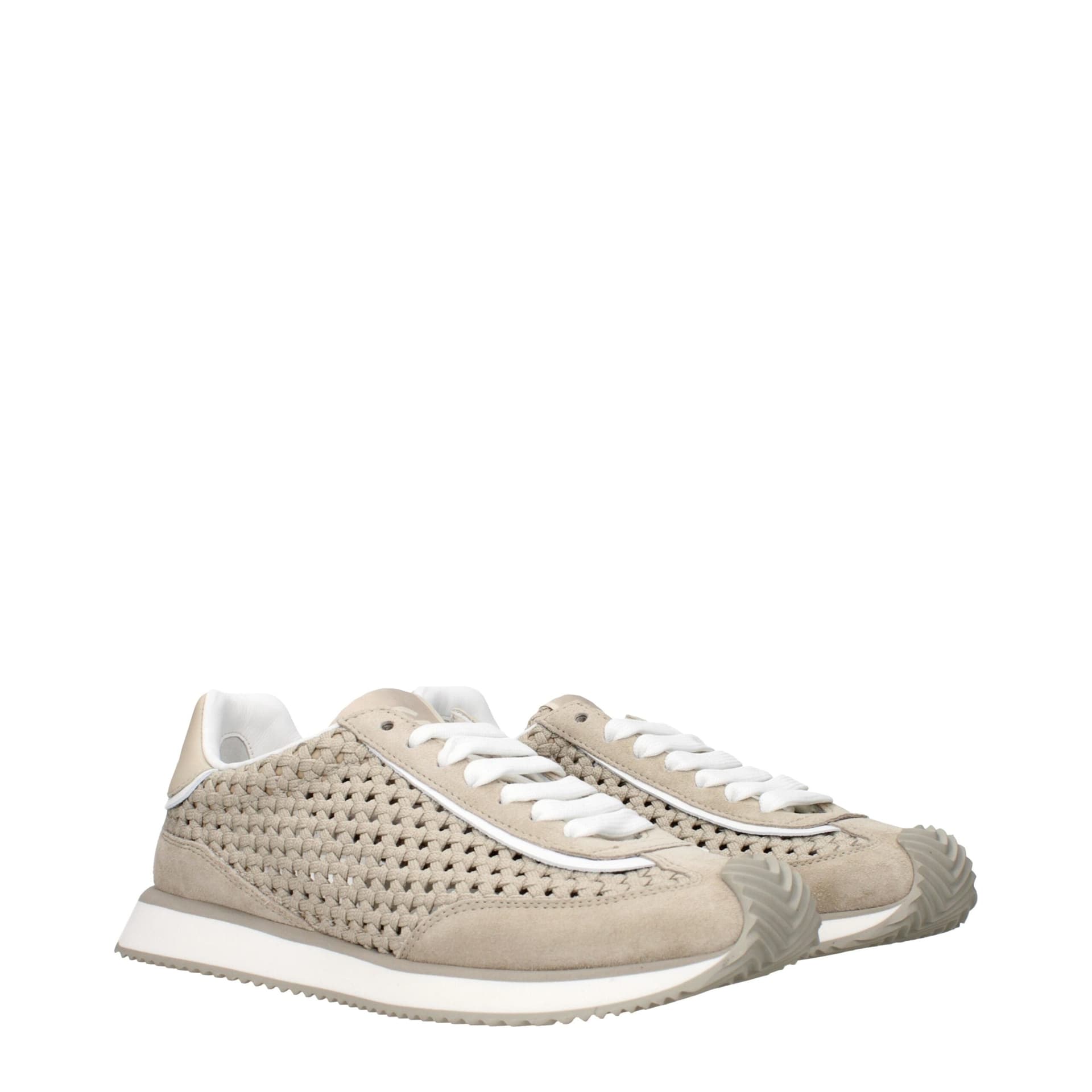 Dolce & Gabbana Beige Fabric Low Top Sneakers - 2