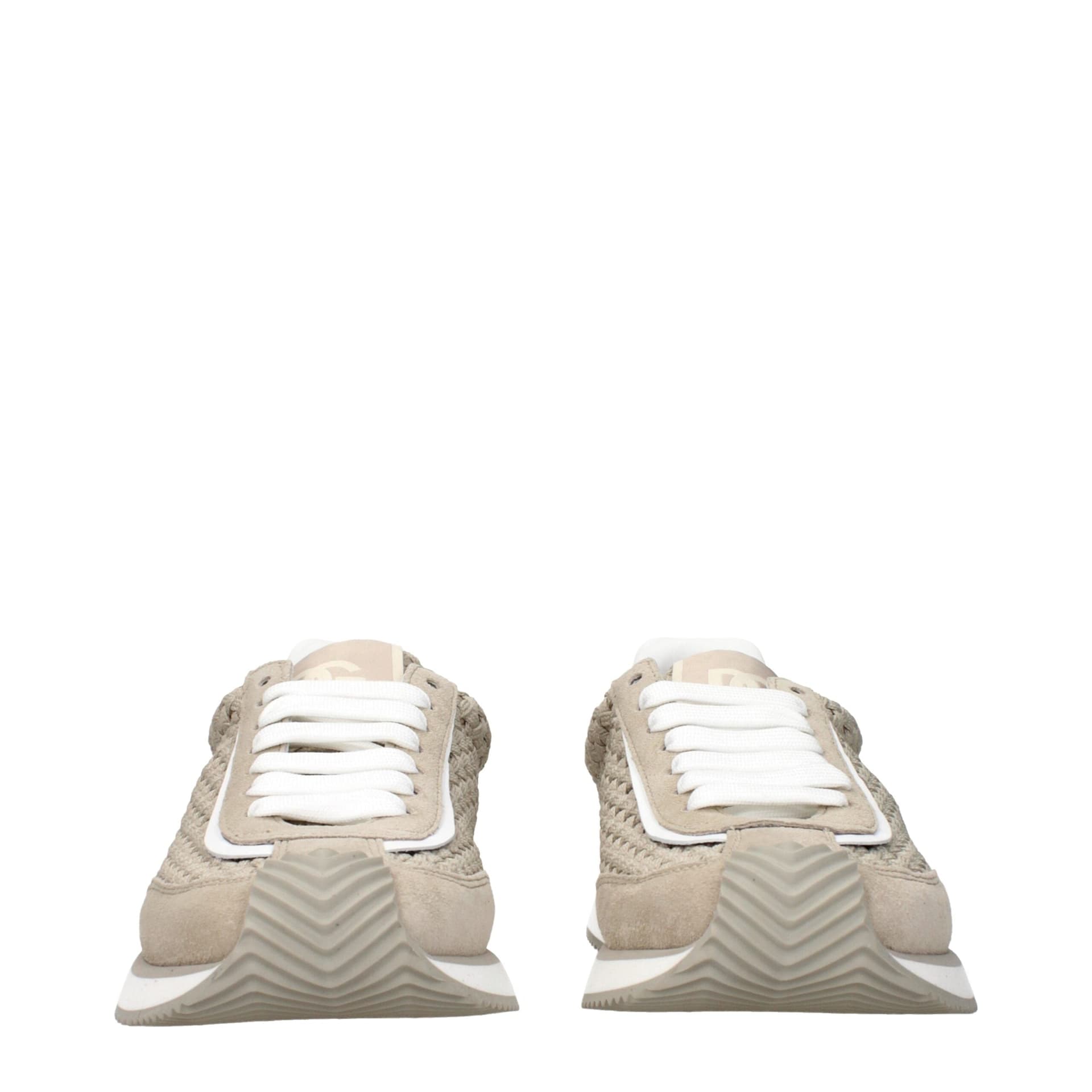 Dolce & Gabbana Beige Fabric Low Top Sneakers - 3
