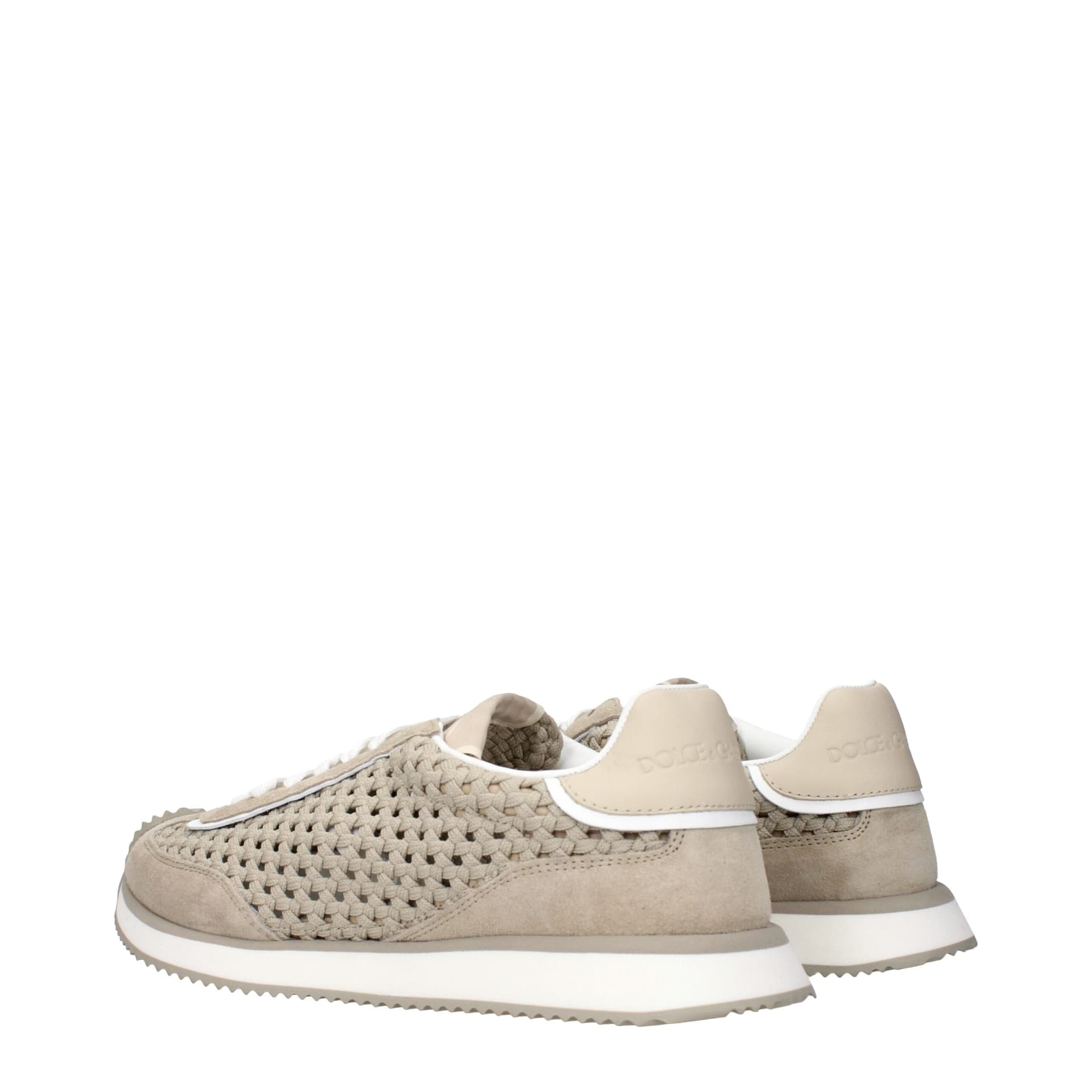 Dolce & Gabbana Beige Fabric Low Top Sneakers - 4