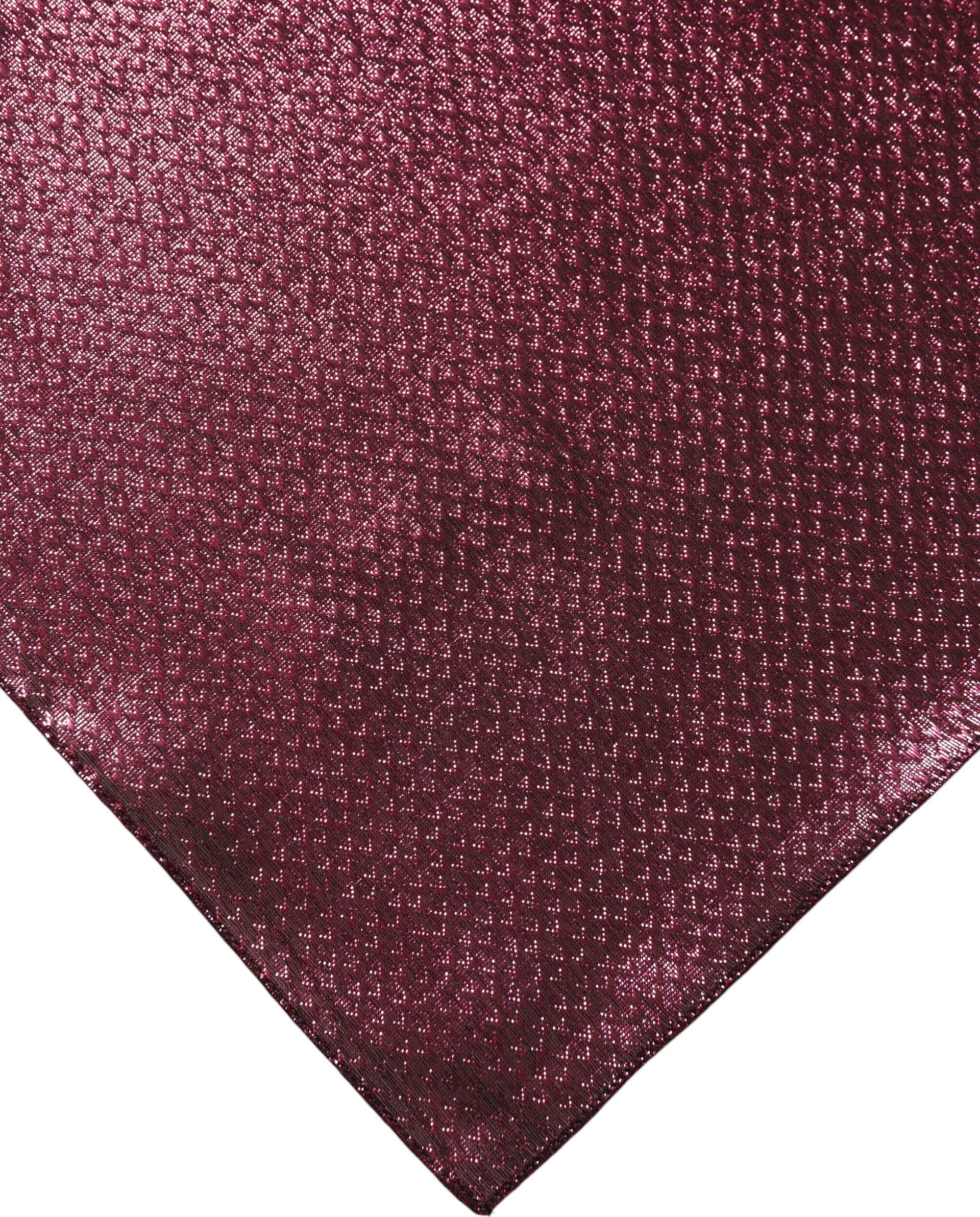 Dolce & Gabbana Metallic Pink Silk Square Foulard Scarf - 2