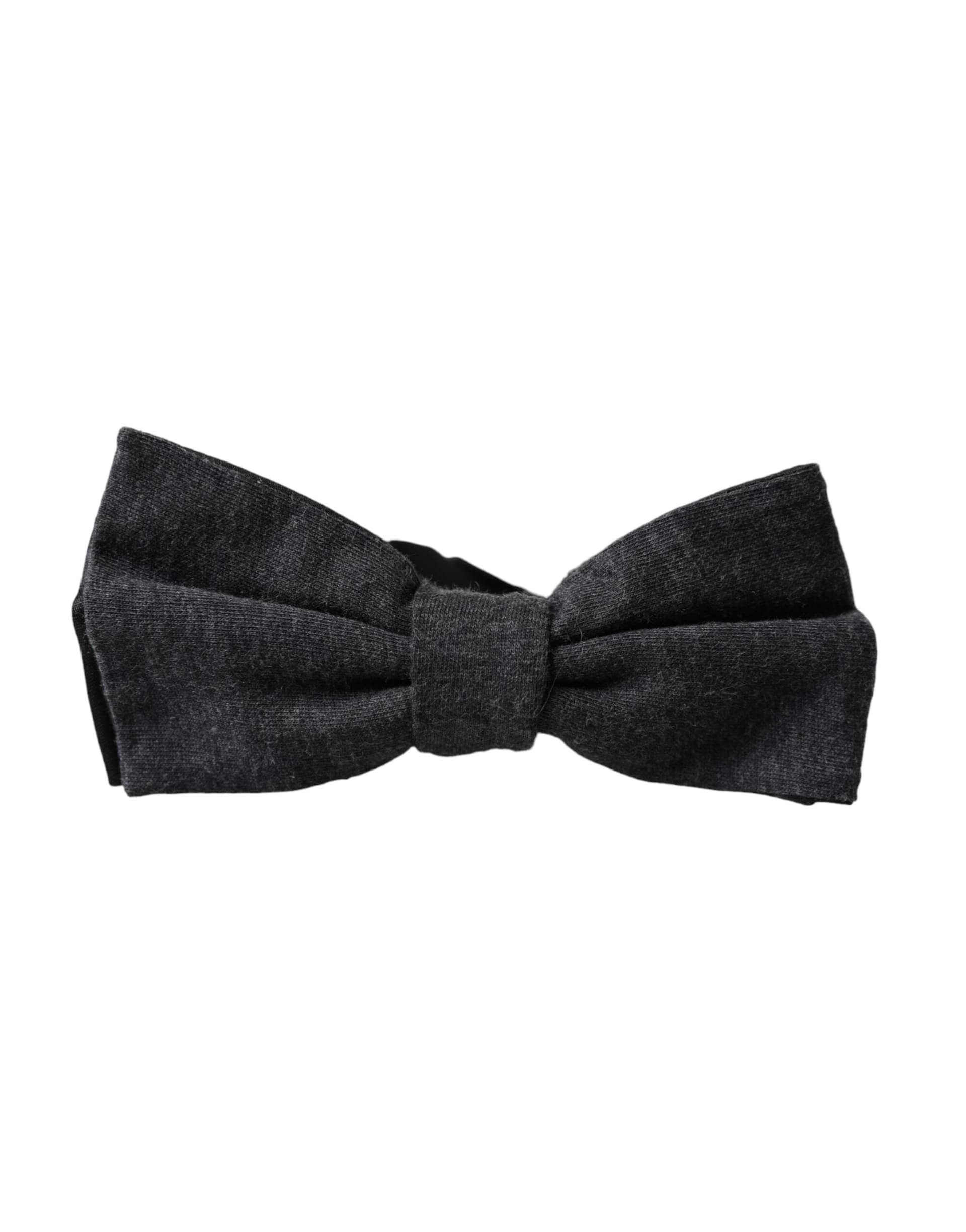 Dolce & Gabbana Dark Gray Silk Adjustable Neck Men Bow Tie - 6
