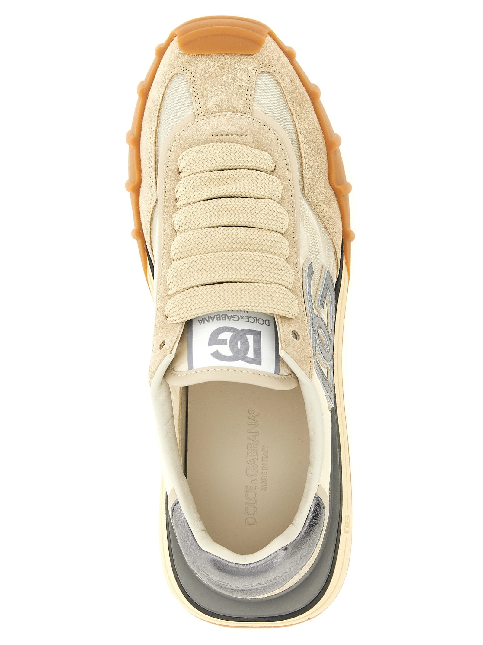 Dolce & Gabbana Silver Calfskin Athletic Sneakers - 4