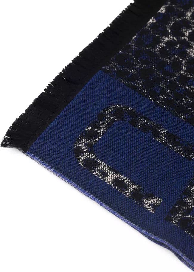Cavalli Class Blue Wool Men Scarf - 2