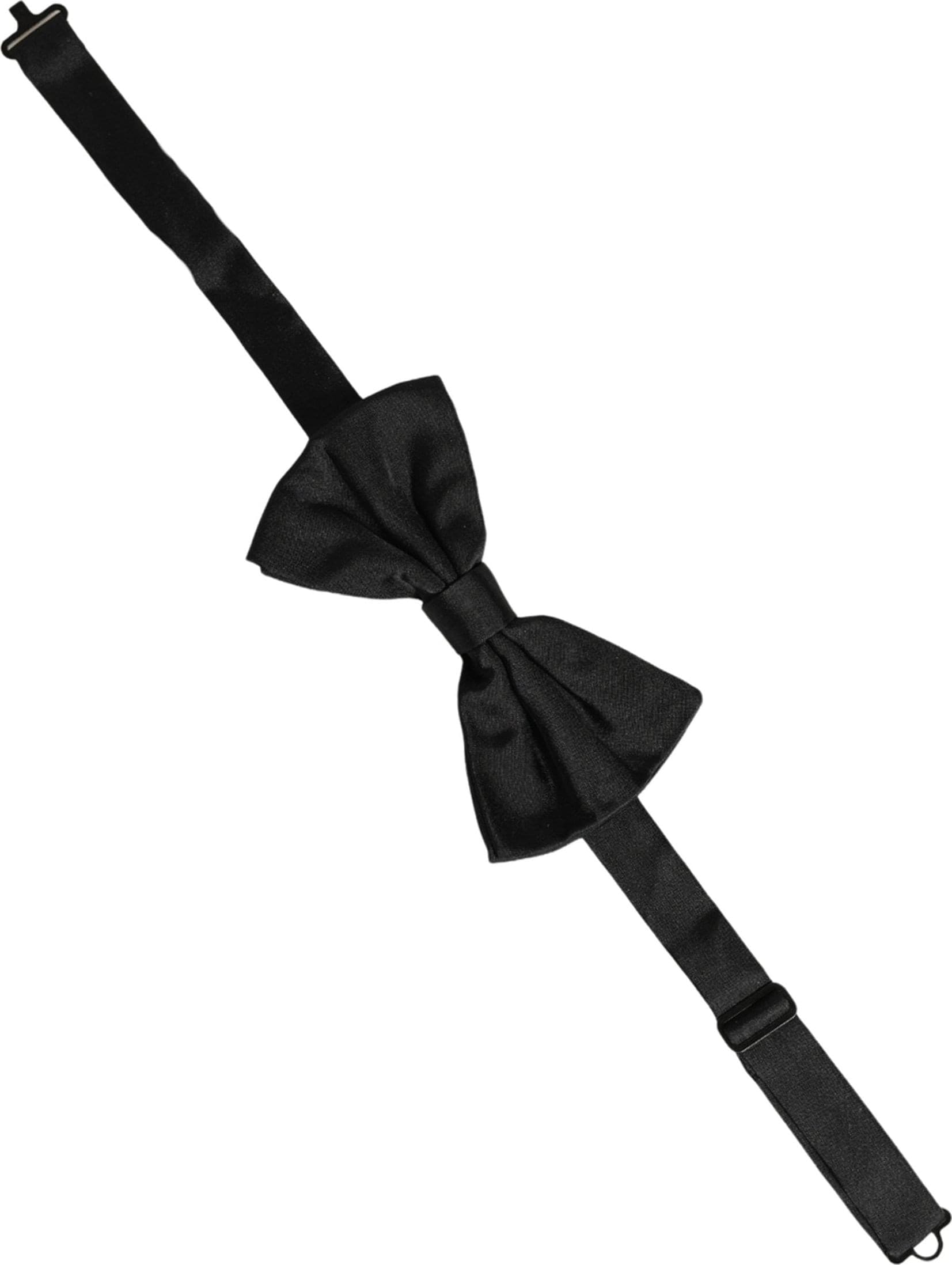 Dolce & Gabbana Men Black 100% Silk Adjustable Neck Papillon Bow Tie - 3
