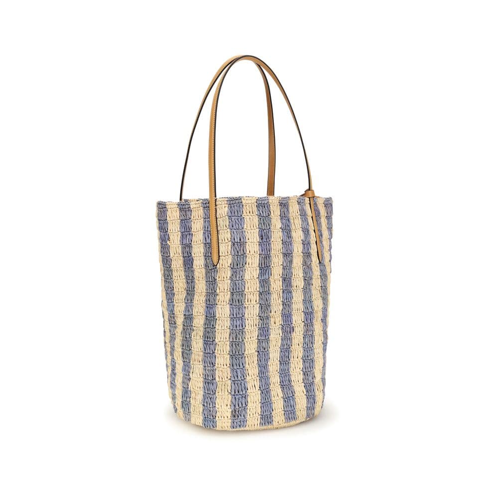 Valentino Garavani Blue Raffia Backet Bag - 3