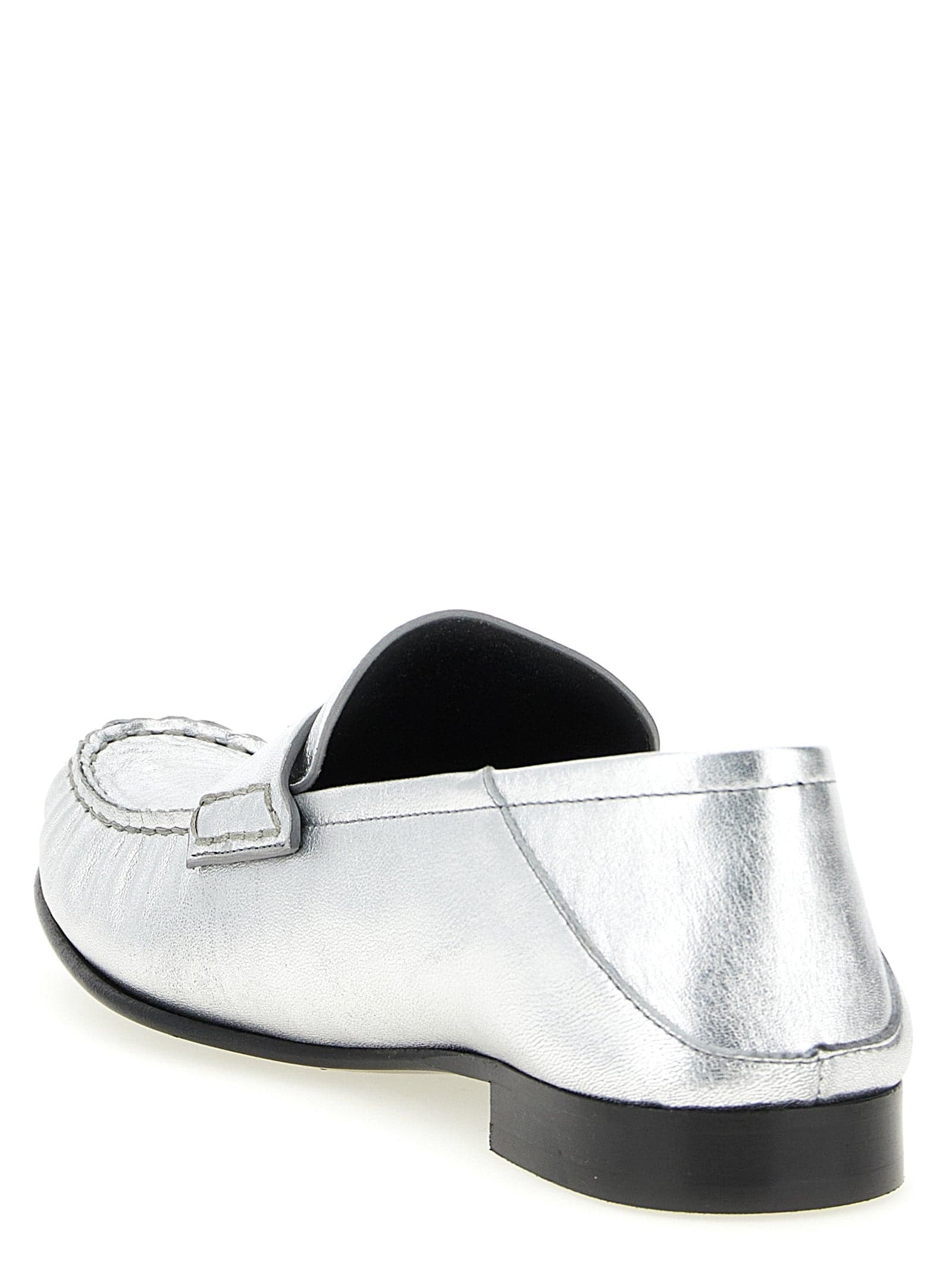 Versace Silver Lamb Leather Slip-On Loafers - 3