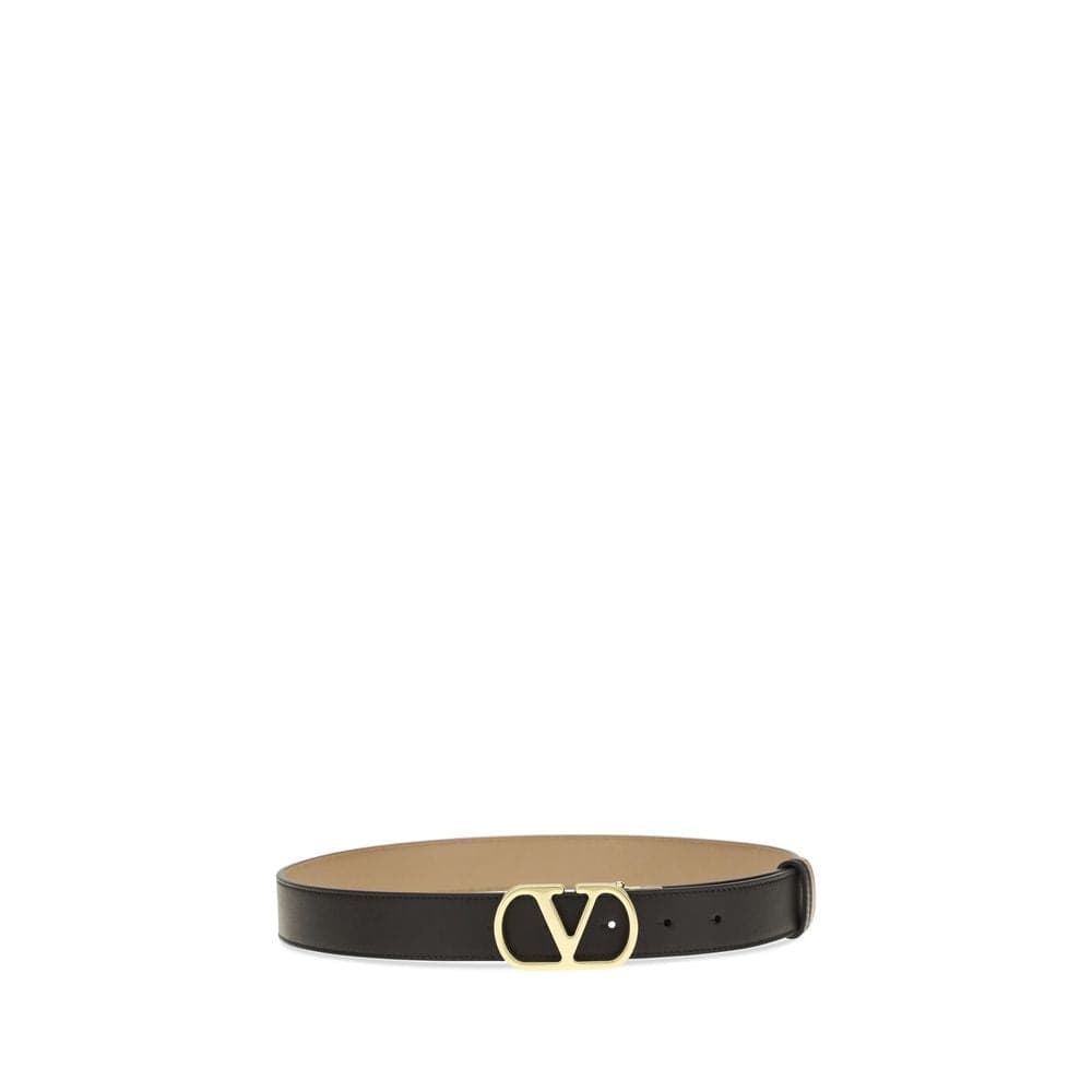 Valentino Garavani Black Calf Leather Bos Taurus Regular Belt - 2
