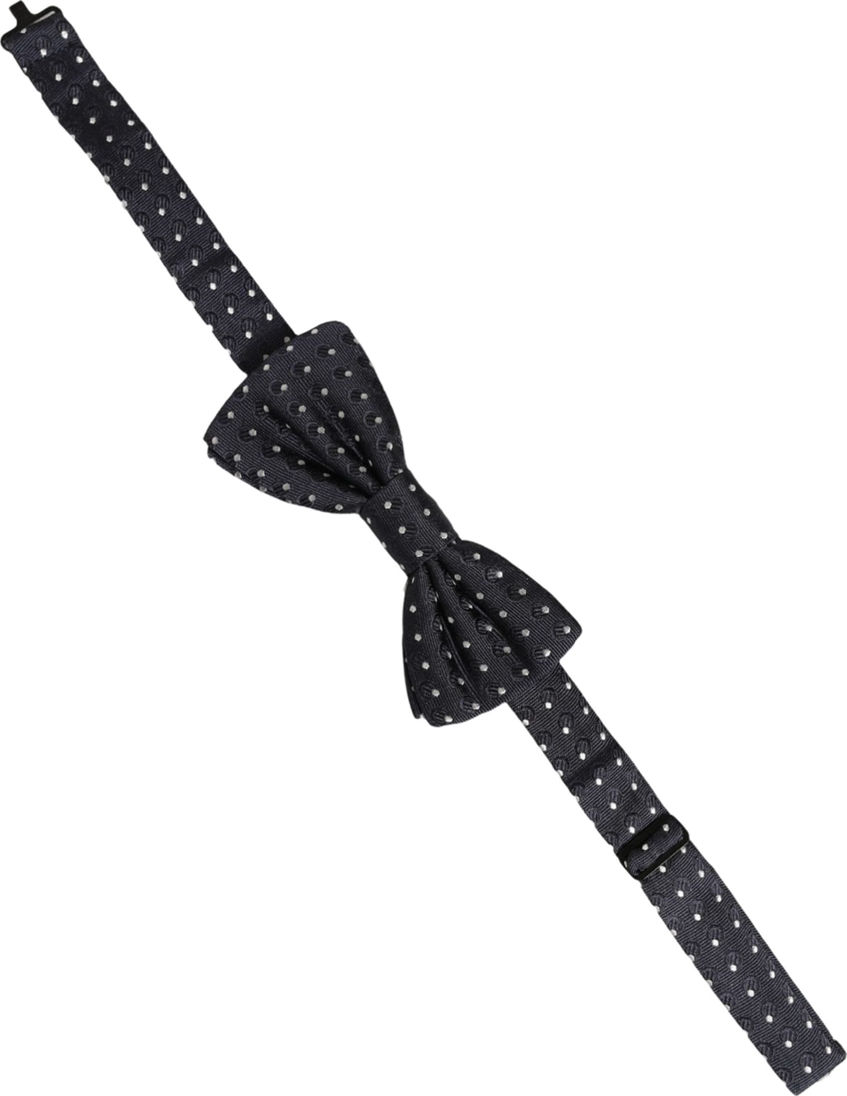 Dolce & Gabbana Black White Polka Dot Adjustable Neck Papillon Bow Tie - 2
