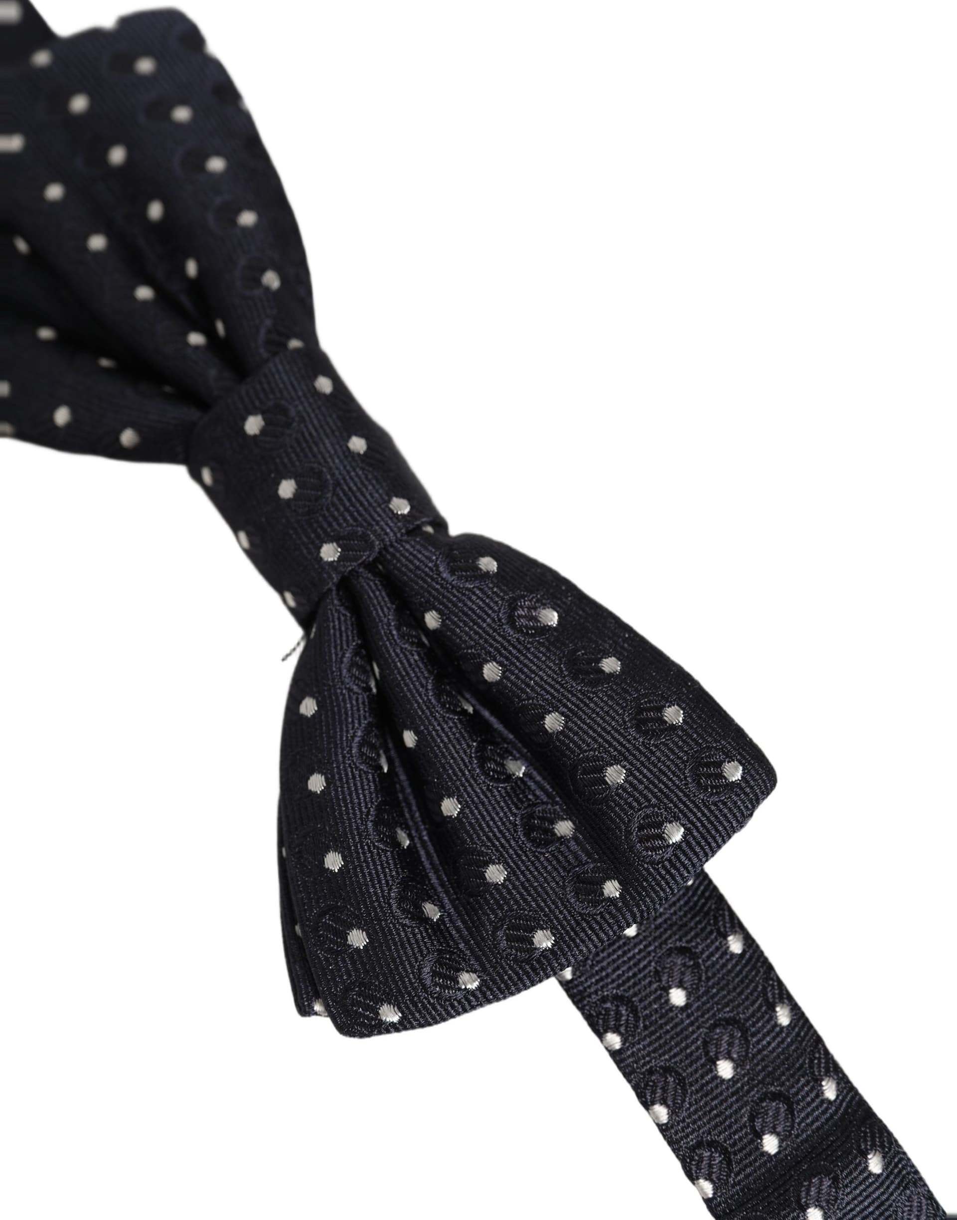 Dolce & Gabbana Black White Polka Dot Adjustable Neck Papillon Bow Tie - 3