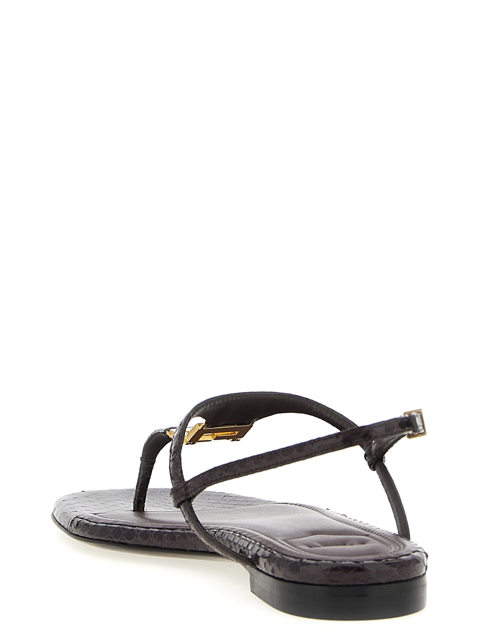 Fendi Purple Elastane Flat Sandals - 3