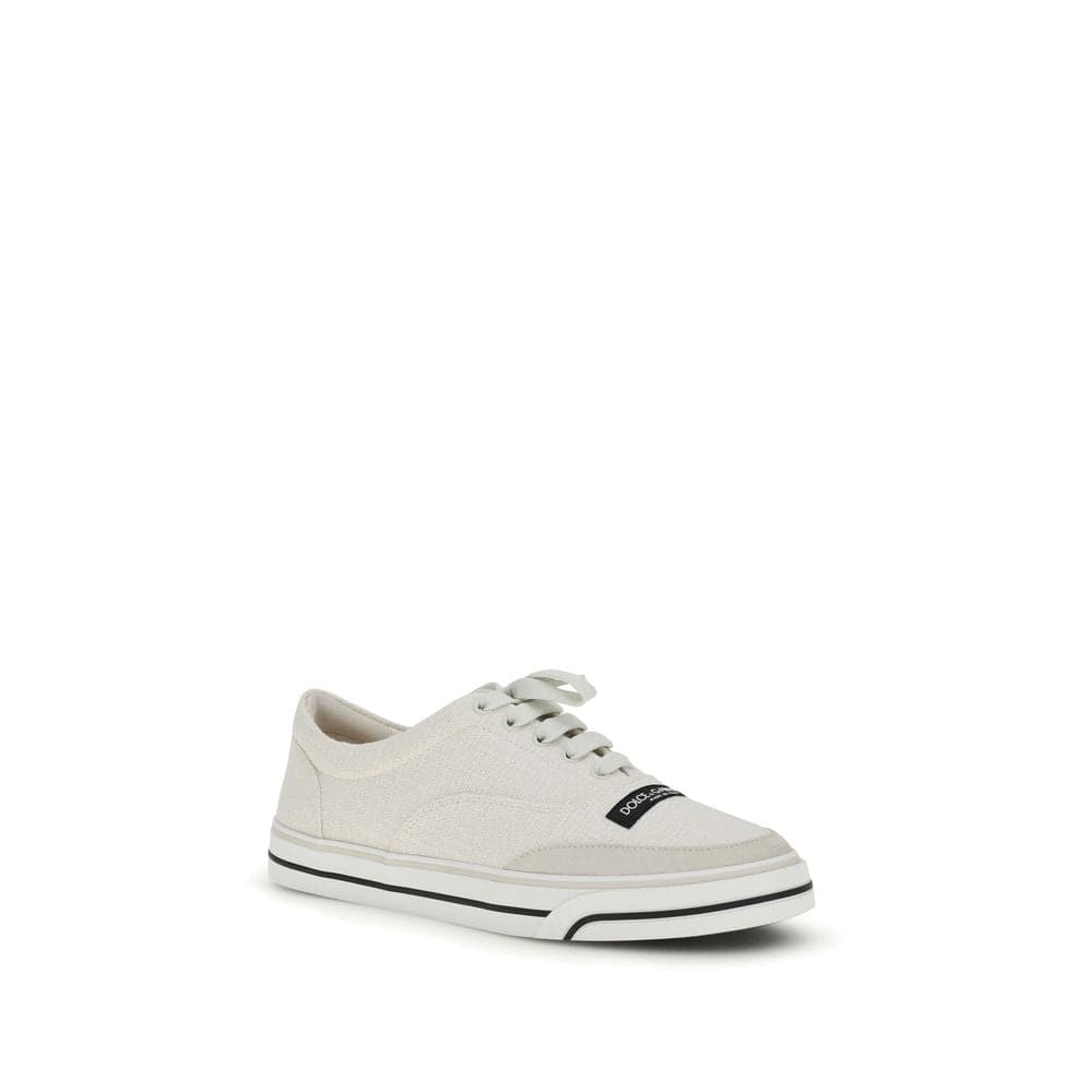 Dolce & Gabbana White Linen Low Top Sneakers - 2