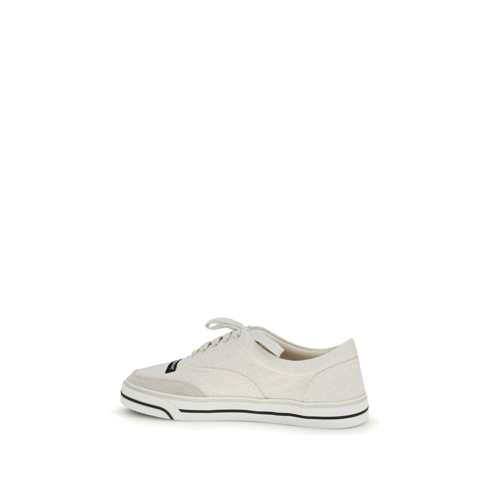 Dolce & Gabbana White Linen Low Top Sneakers - 3