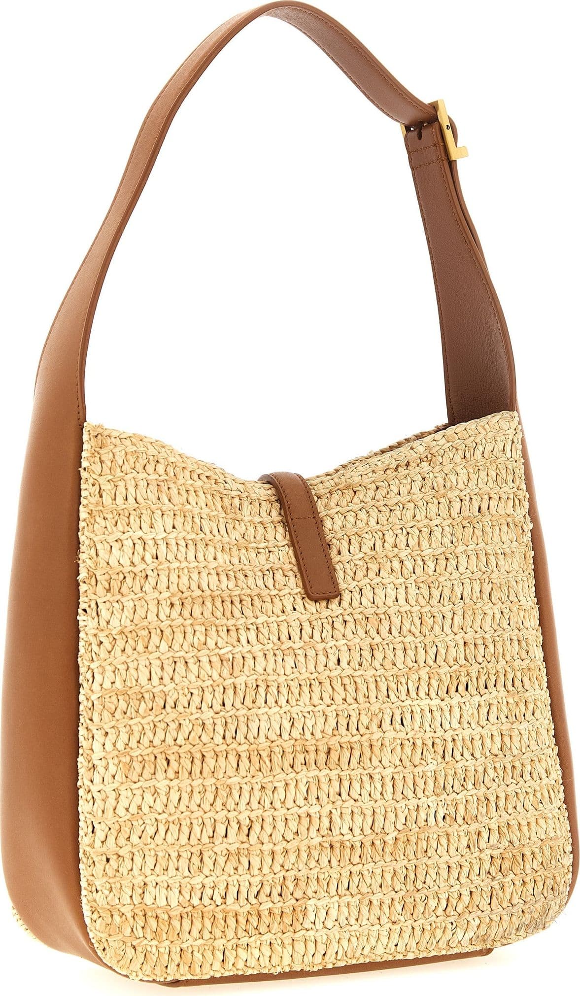 Saint Laurent Beige Raffia Shoulder Bag - 2