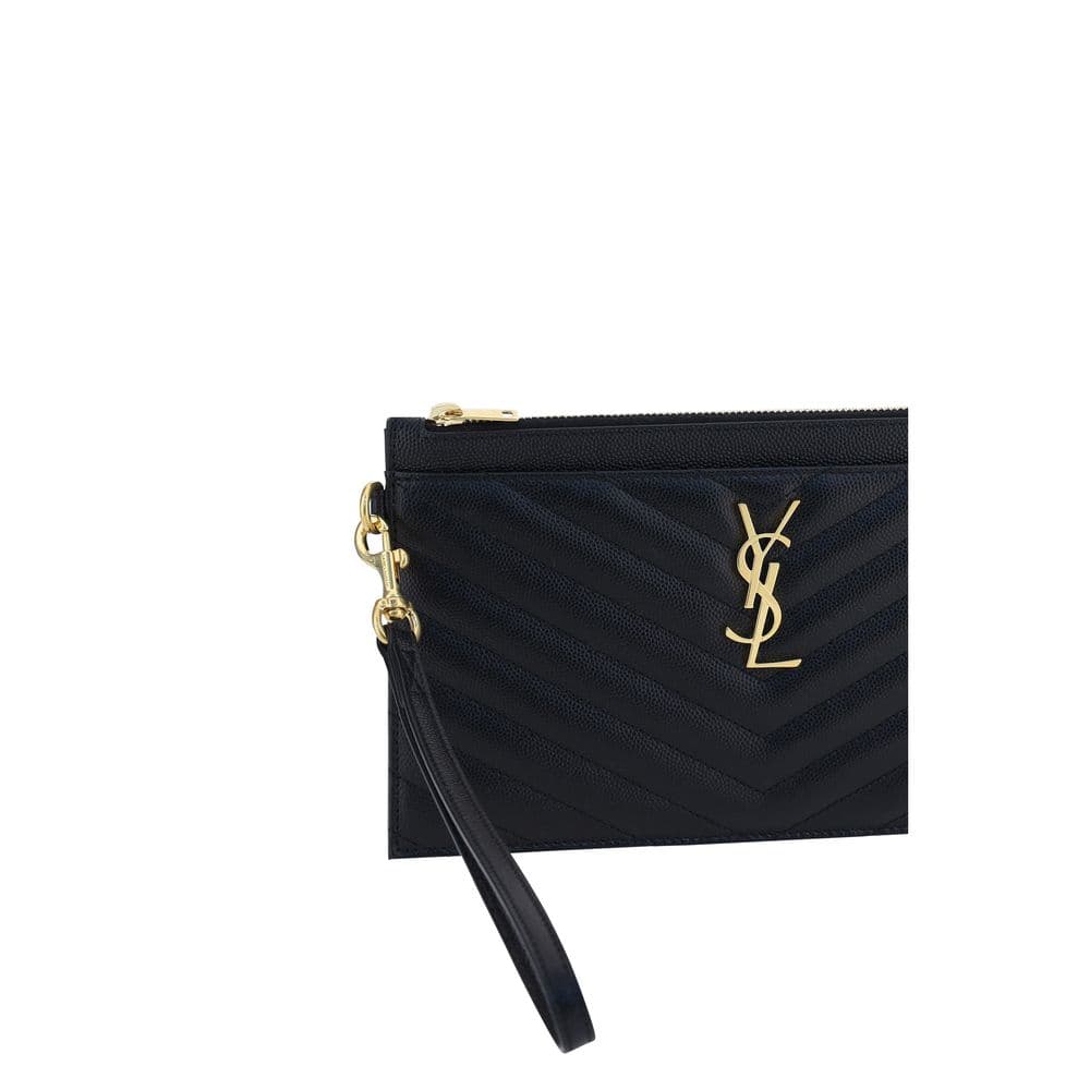 Saint Laurent Black Calf Leather Bos Taurus Clutch Bag - 3