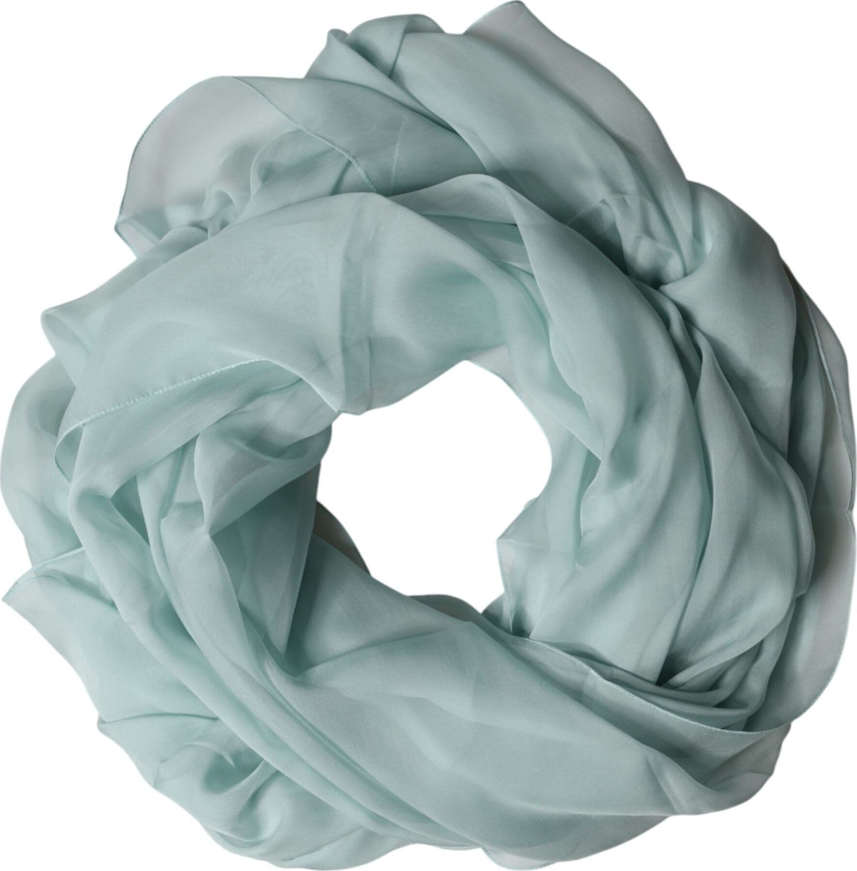 Dolce & Gabbana Light Teal Silk Stole Neck Wrap Shawl  Scarf - 5