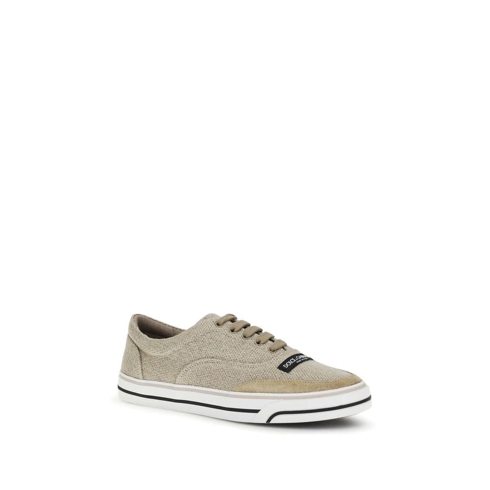 Dolce & Gabbana Beige Linen Low Top Sneakers - 2