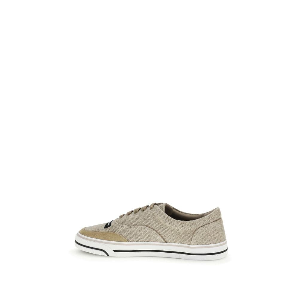 Dolce & Gabbana Beige Linen Low Top Sneakers - 3