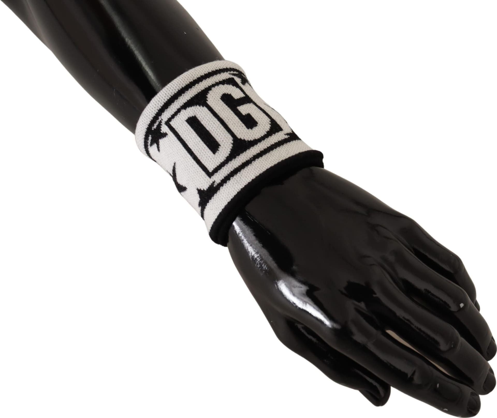 Dolce & Gabbana White Black Wool Logo #DGMILLENNIALS Wristband