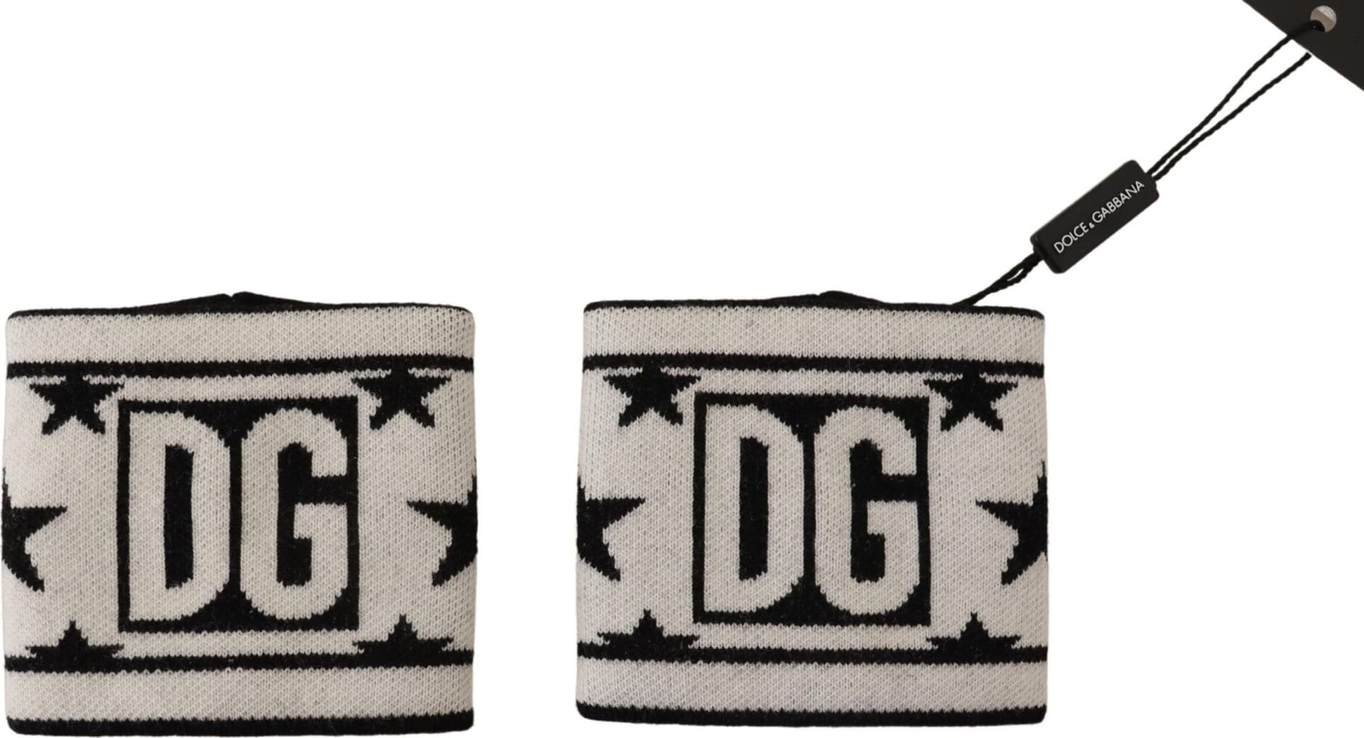 Dolce & Gabbana White Black Wool Logo #DGMILLENNIALS Wristband - 2