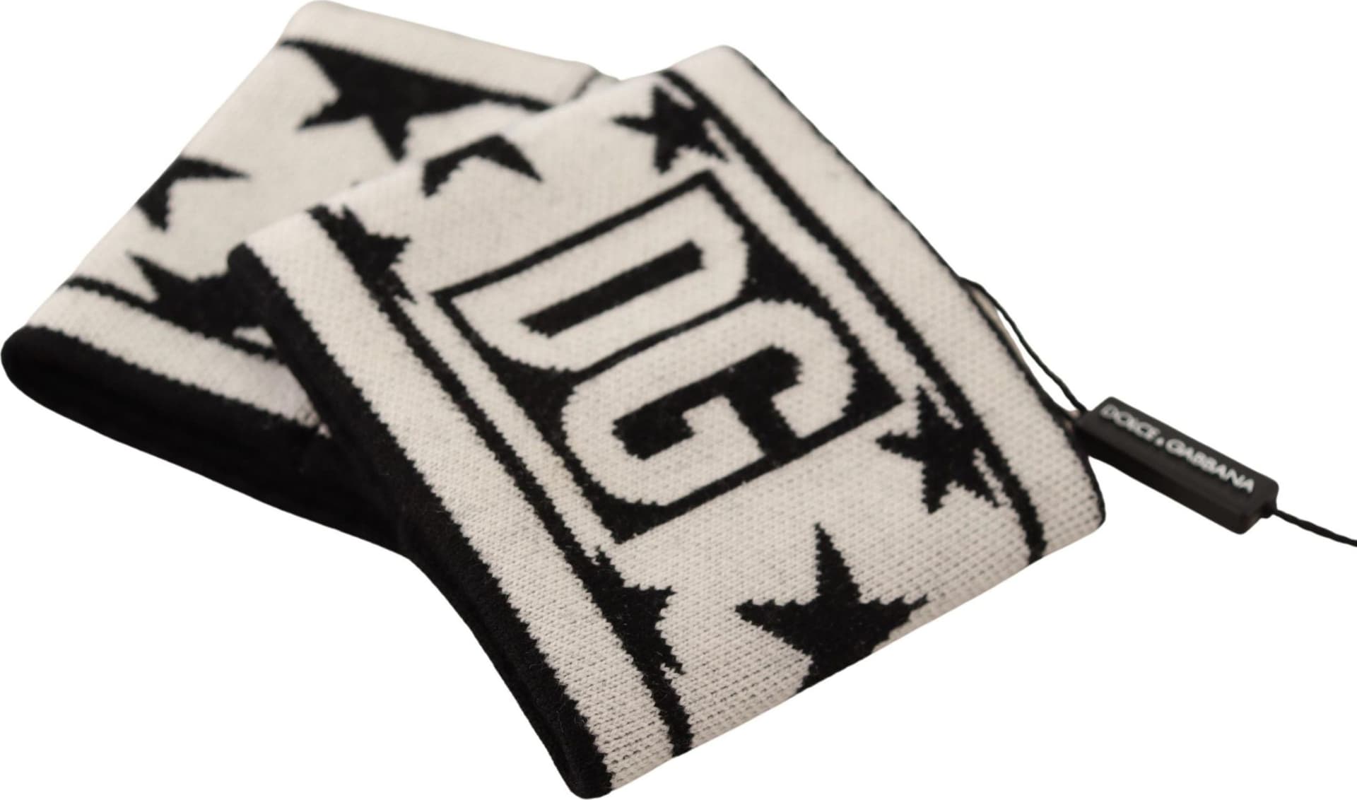 Dolce & Gabbana White Black Wool Logo #DGMILLENNIALS Wristband - 4