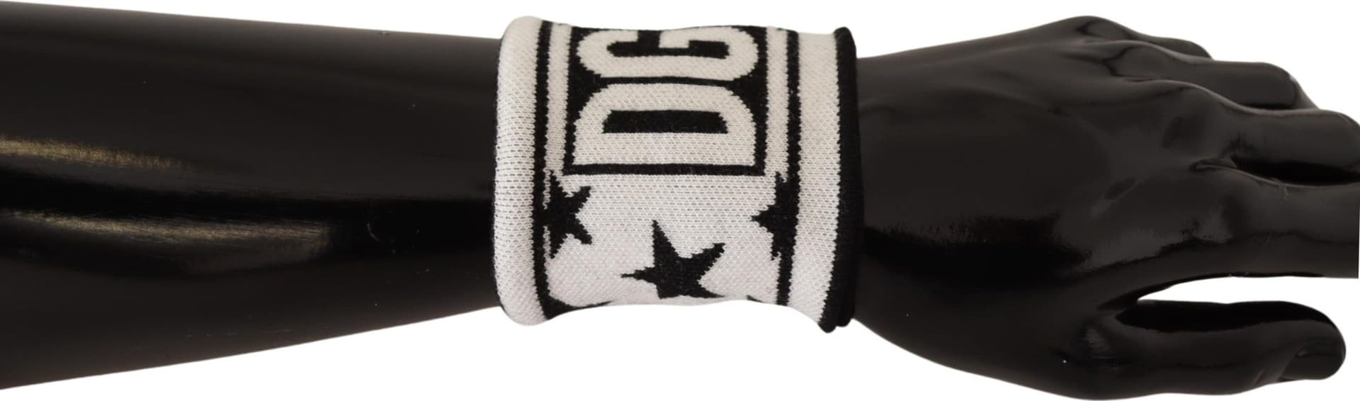Dolce & Gabbana White Black Wool Logo #DGMILLENNIALS Wristband - 5