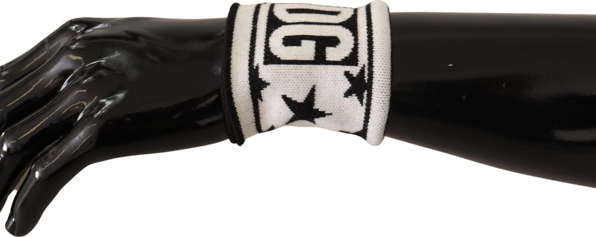 Dolce & Gabbana White Black Wool Logo #DGMILLENNIALS Wristband - 6
