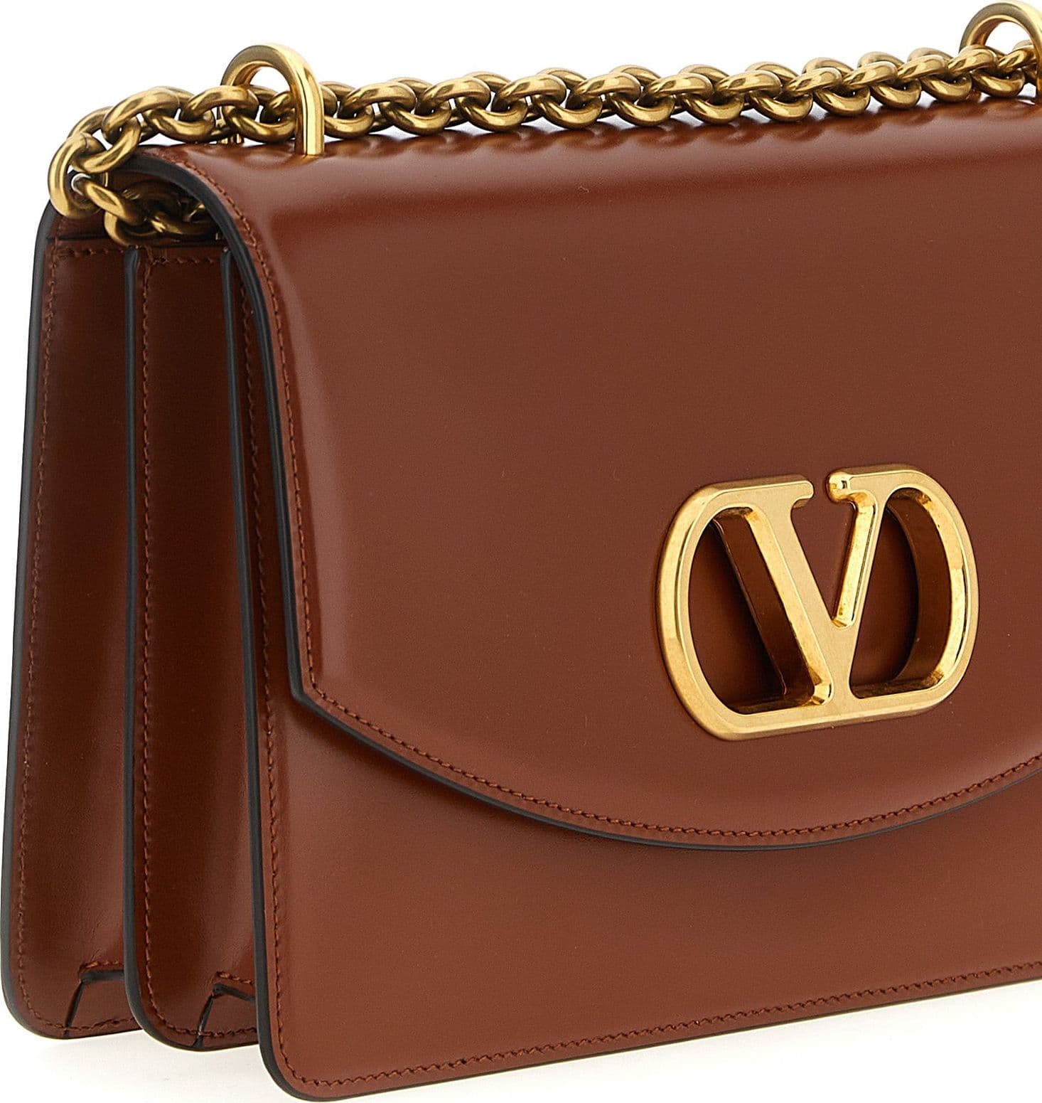Valentino Garavani Brown Calfskin Shoulder Bag - 3